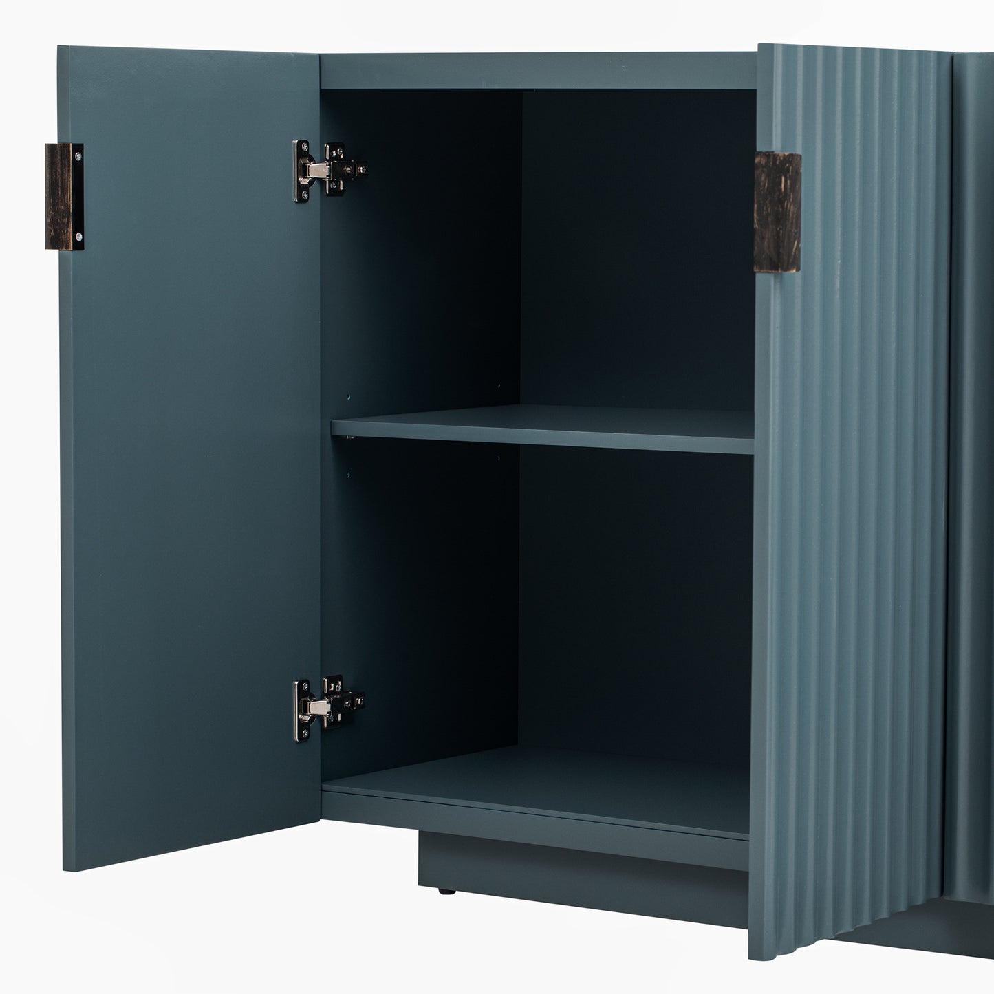 Lyons 4 Wavy Doors Ample Storage Space Sideboar - Teal
