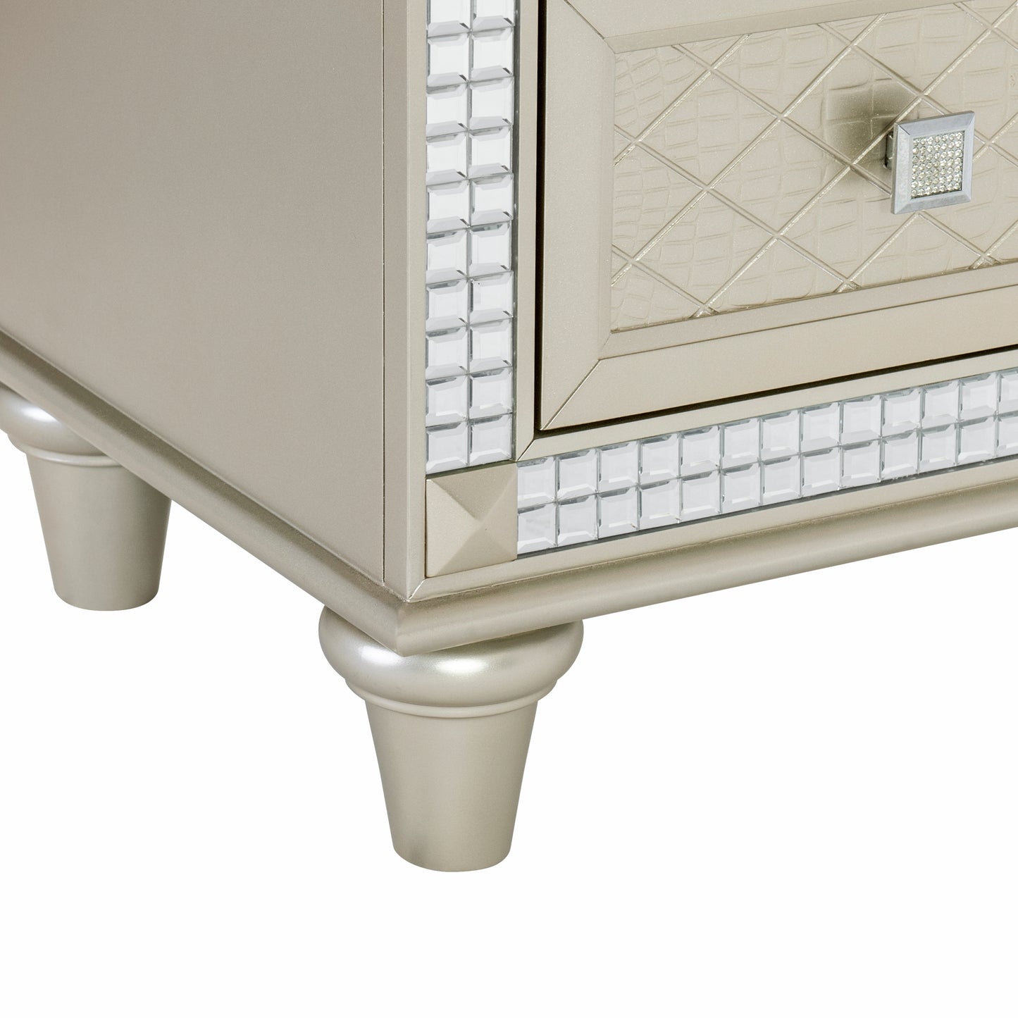Rita Nightstand of 2x Drawers Glamorous Style - Champagne