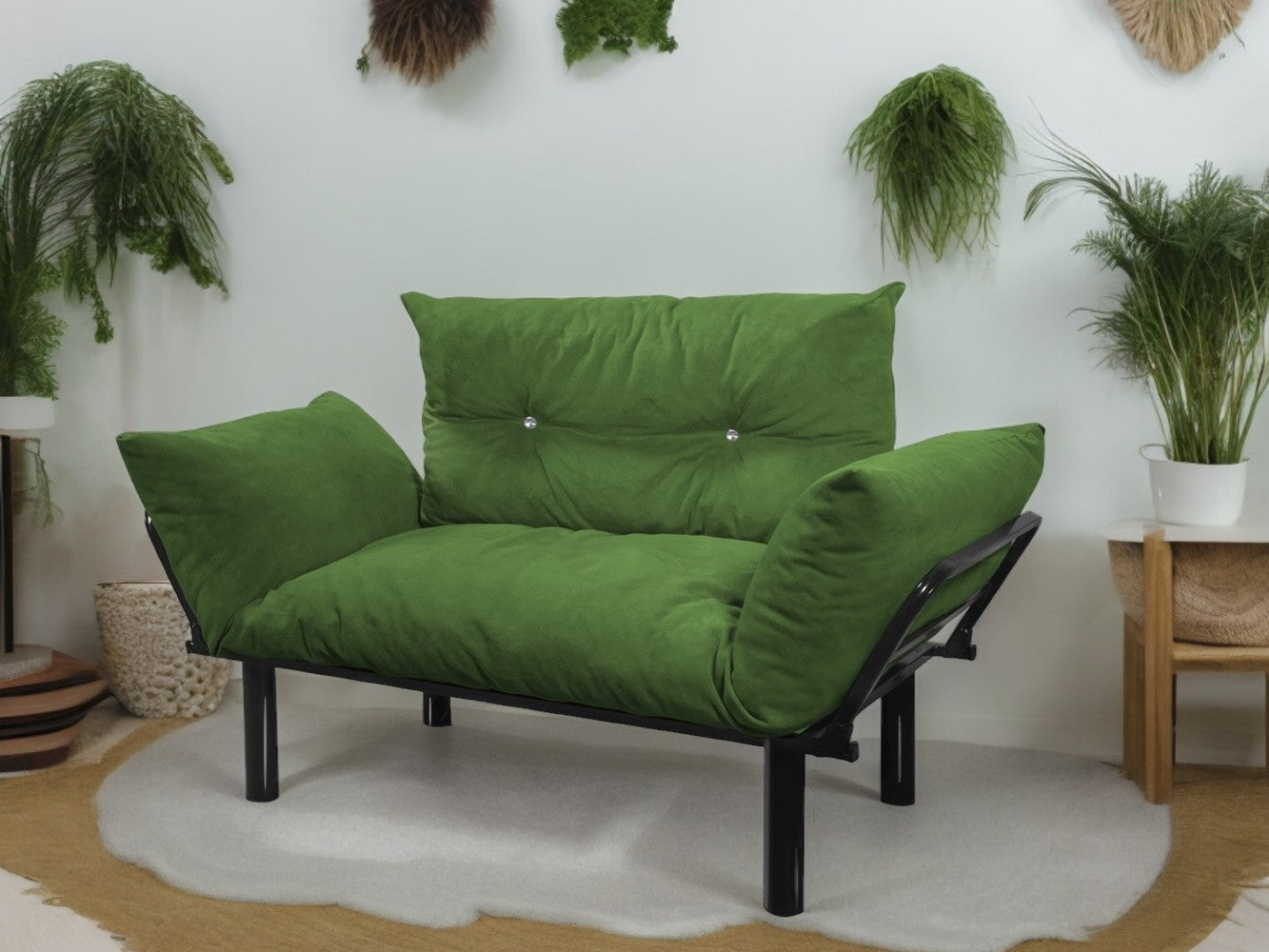 Ada Futon Loveseat - Green