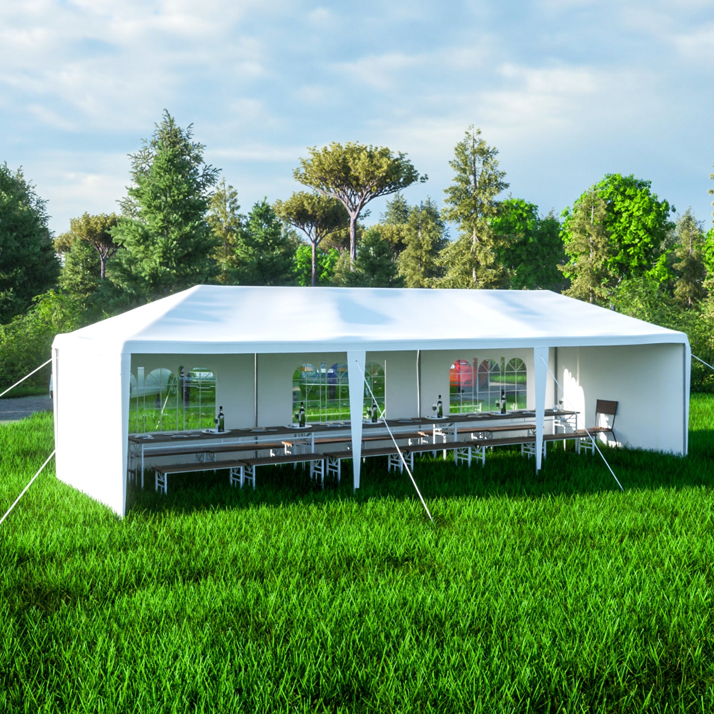 Bryon 10x30 ft Wedding Party Canopy - White