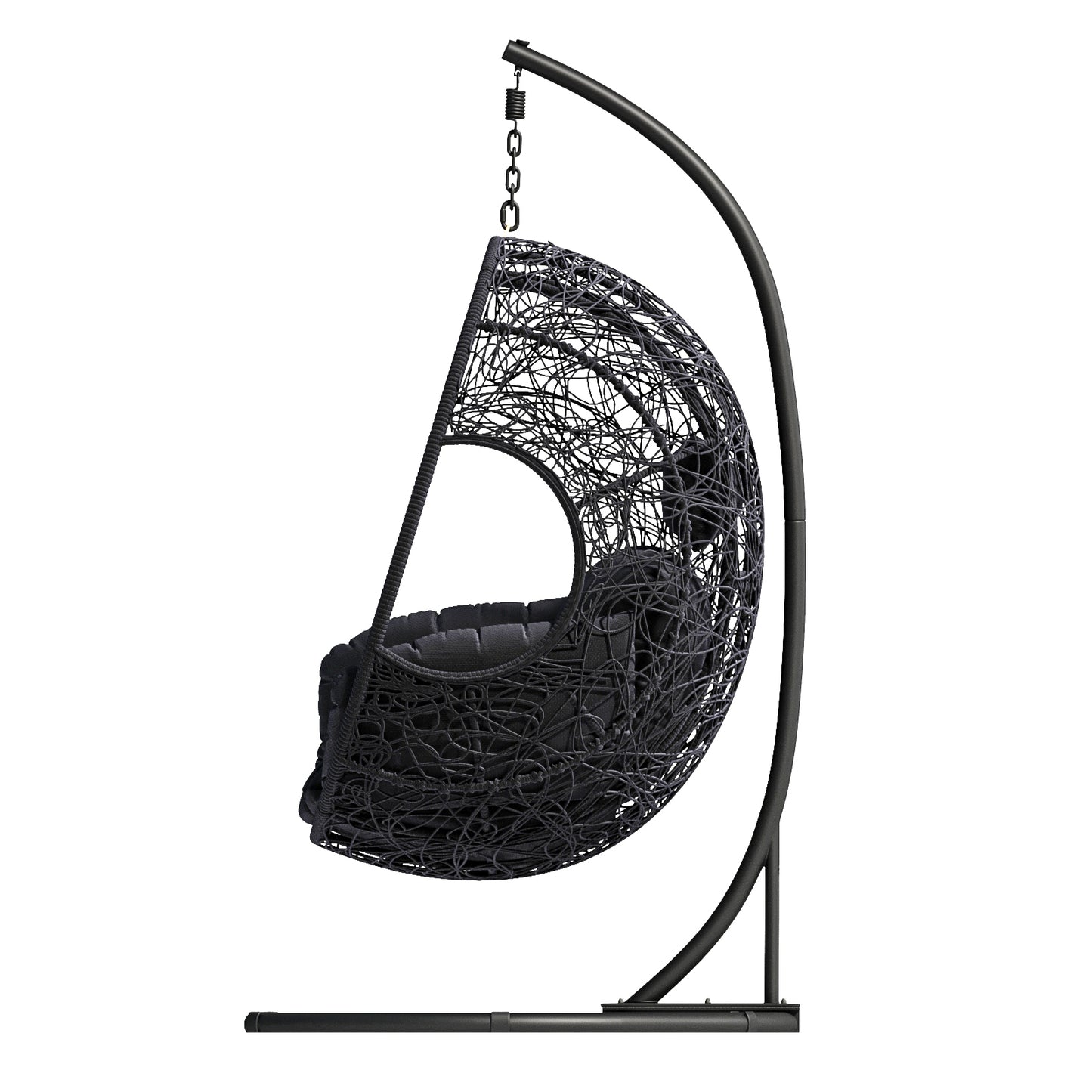 Beebe Wicker Swing Chair With Stand - Gray