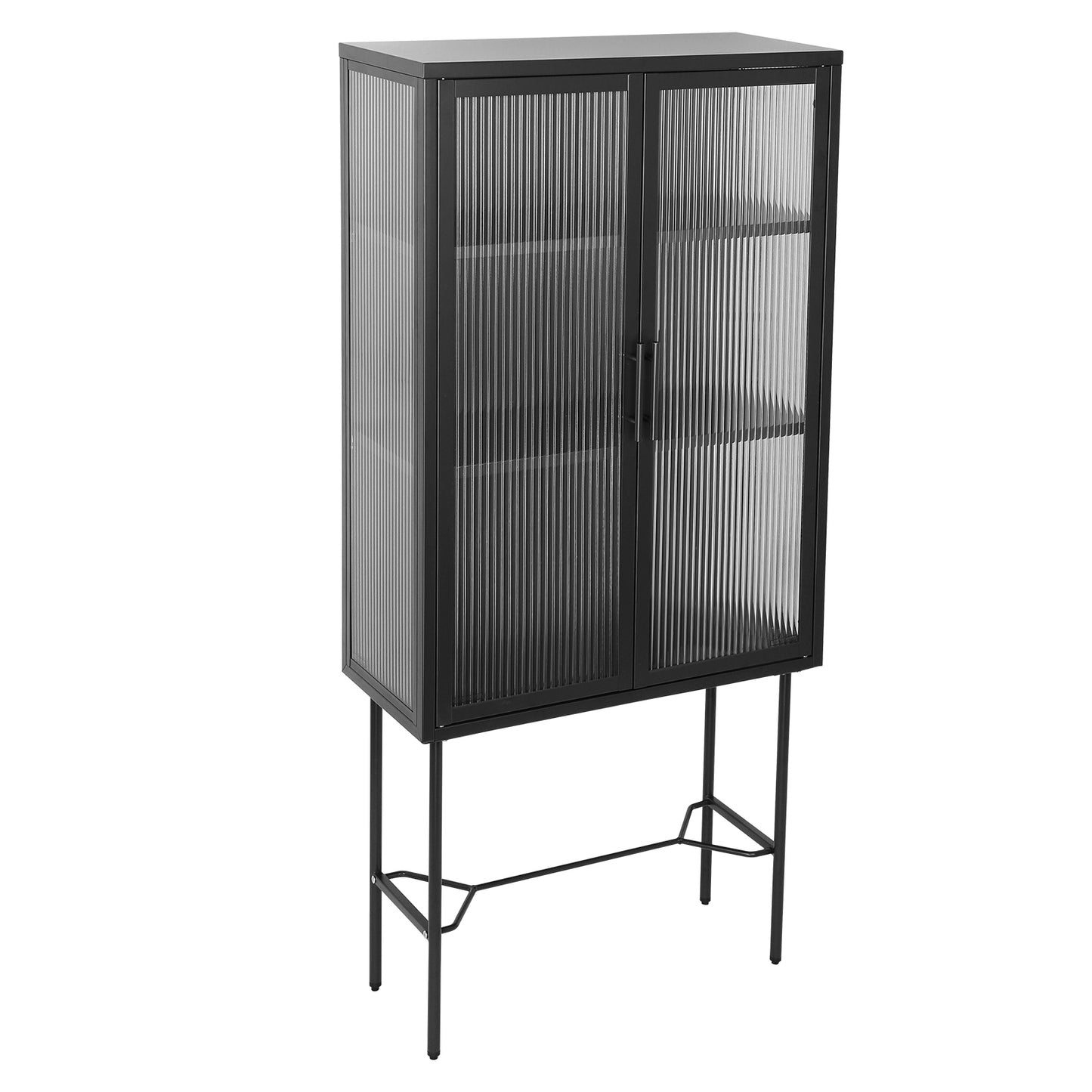 Renoe Tampered Glass Doors Cabinet - Black
