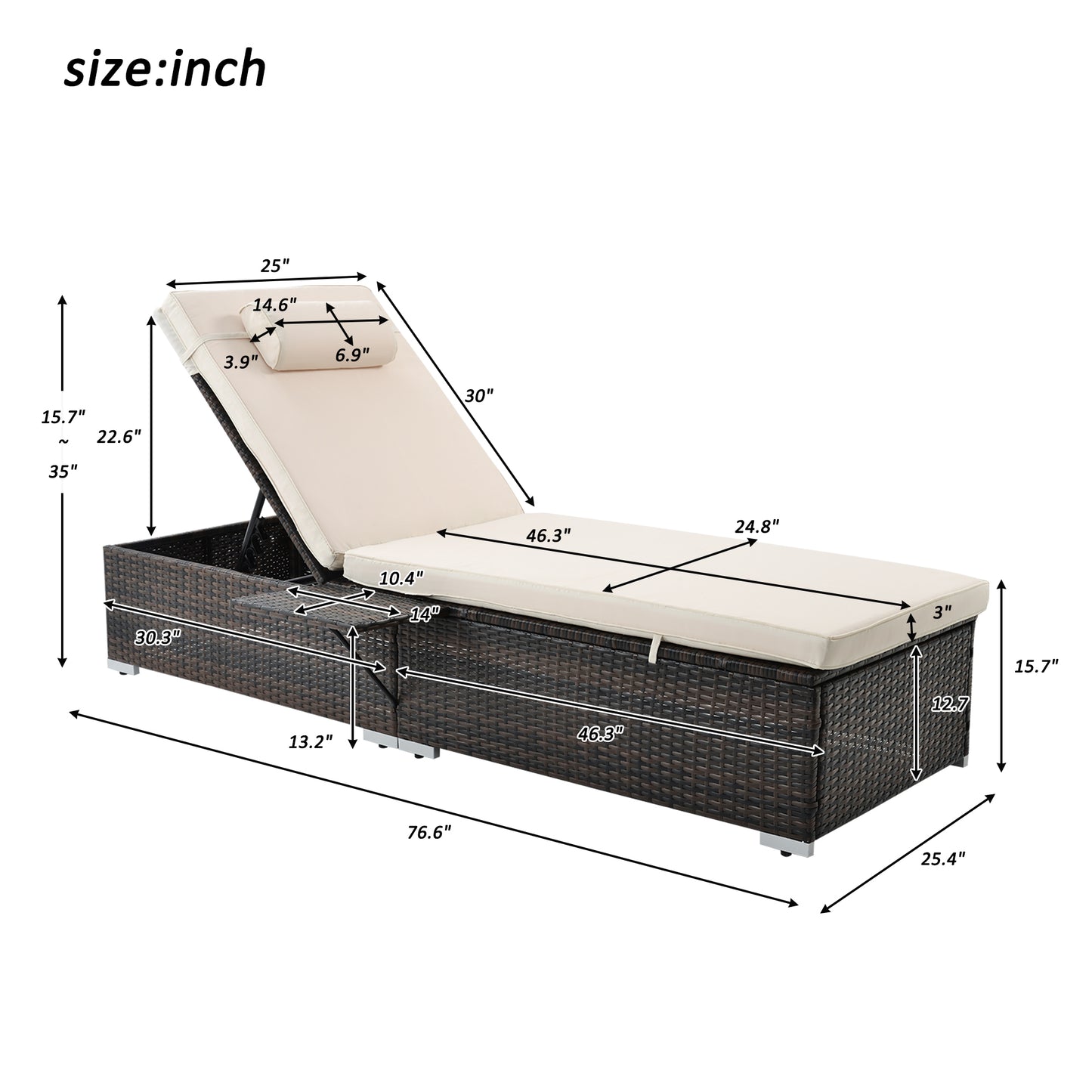 Valencia Outdoor PE Wicker Chaise Lounge (Set of 2) - Beige