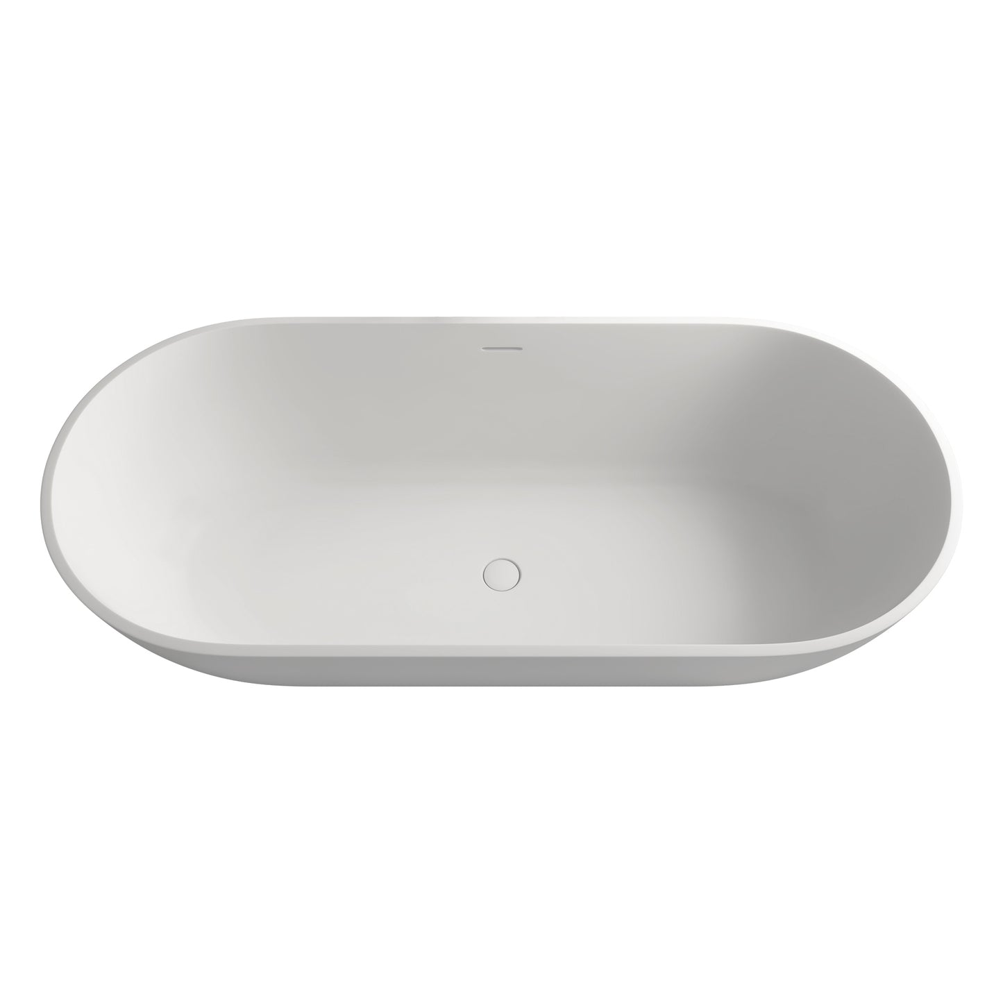 Gina 69" Solid Surface Freestanding Soaking Bathtub - Matte White