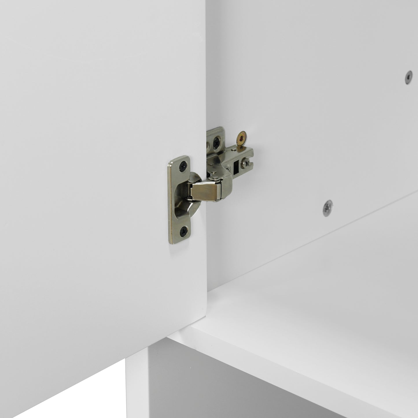 O II Metal Handle Storage Cabinet - White