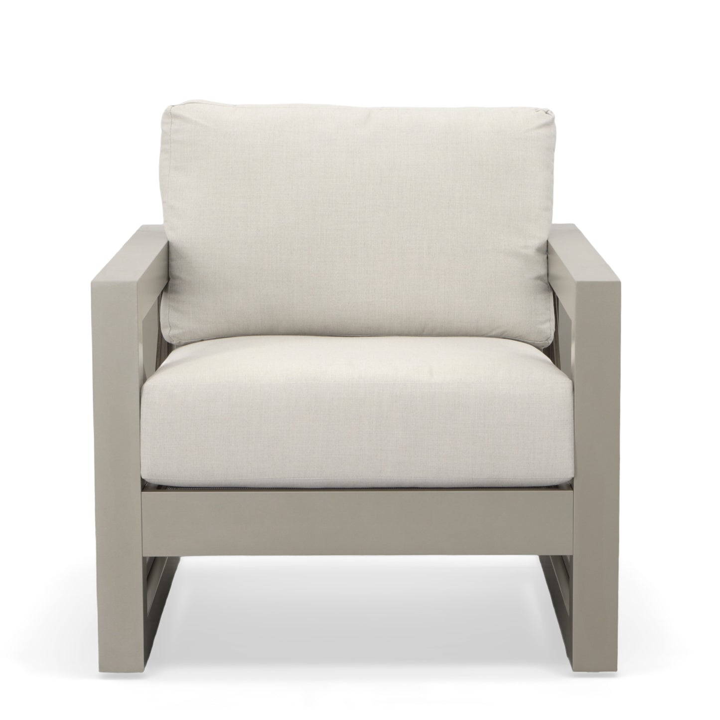 Chamo Outdoor Patio Beveled Panels Armchair - Tan