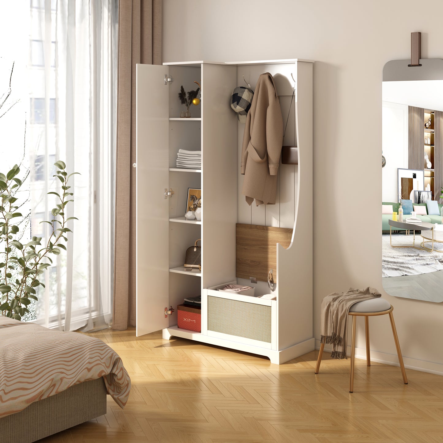 Tero 1 Door Closet - White