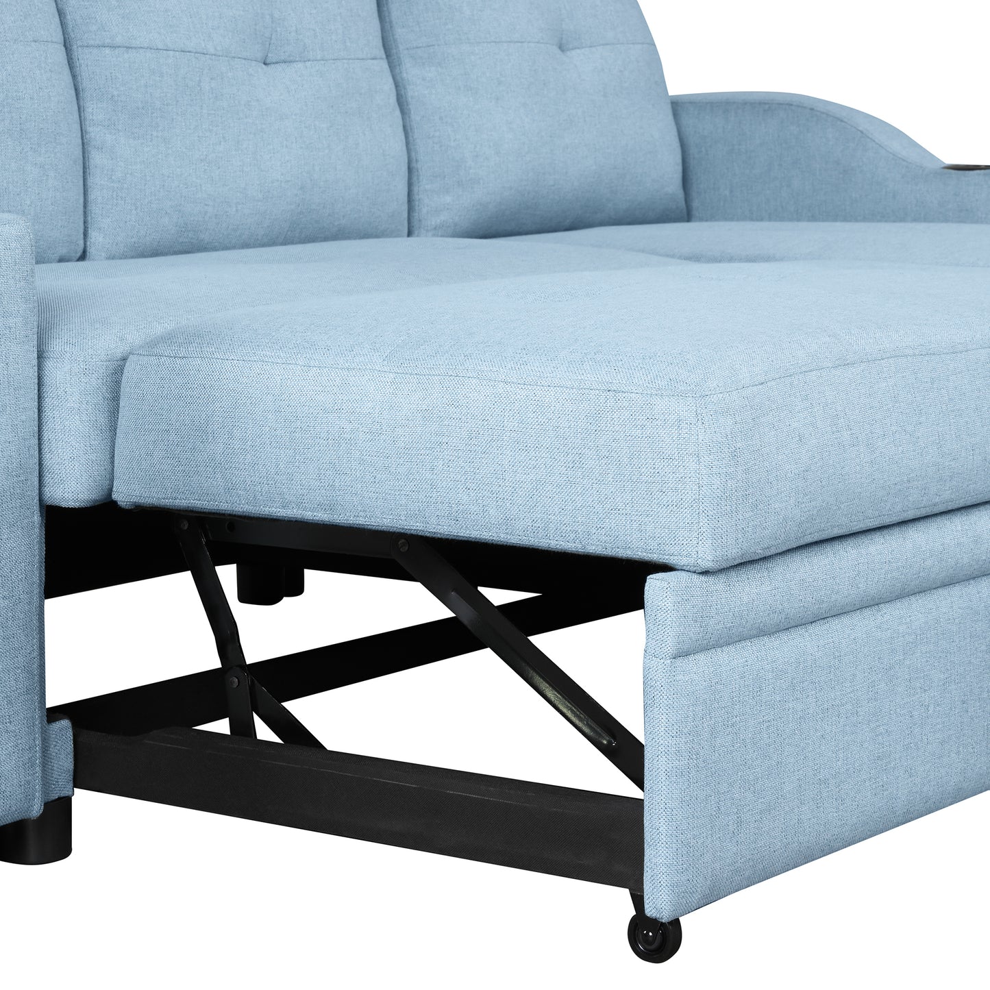 Oris Padded Pull Out Sofa Bed - Blue