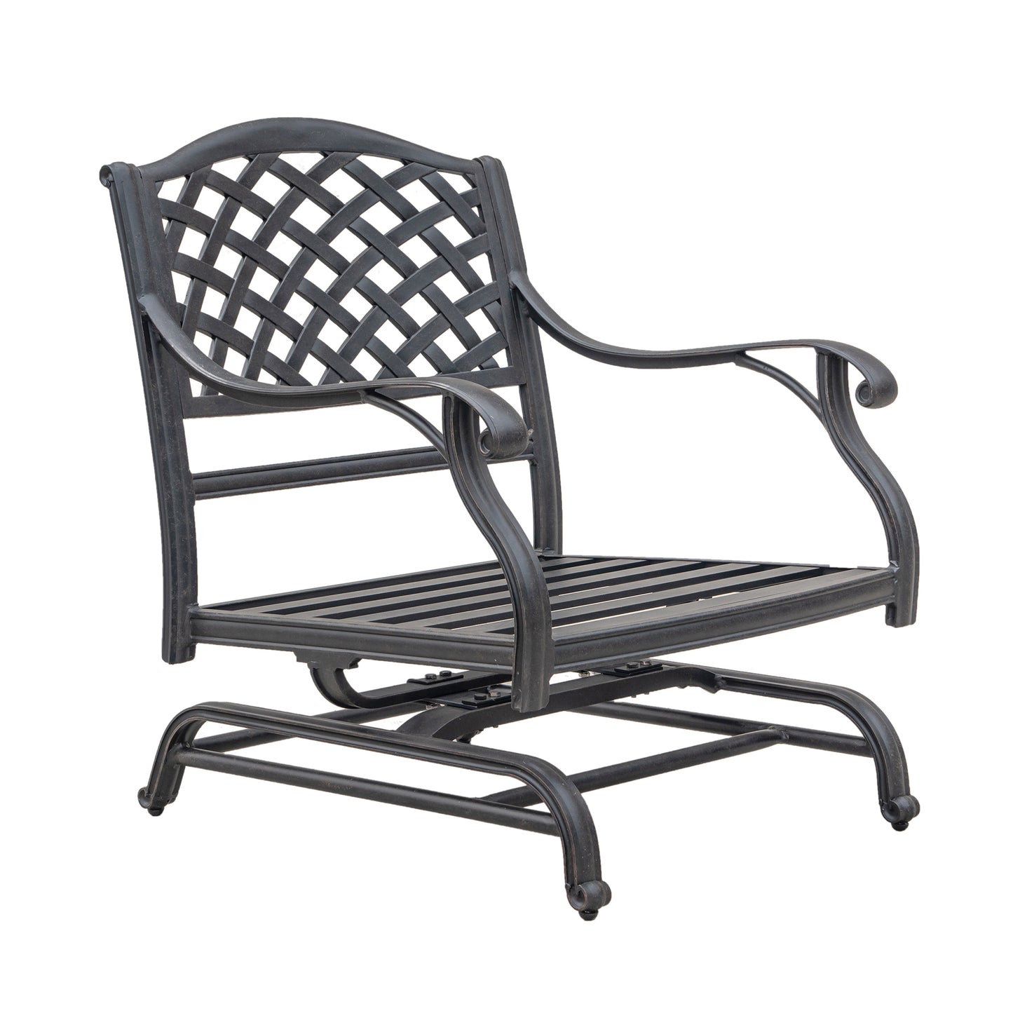 Salina Outdoor Patio Aluminum Motion Club Chairs (Set of 2) - Sandstorm