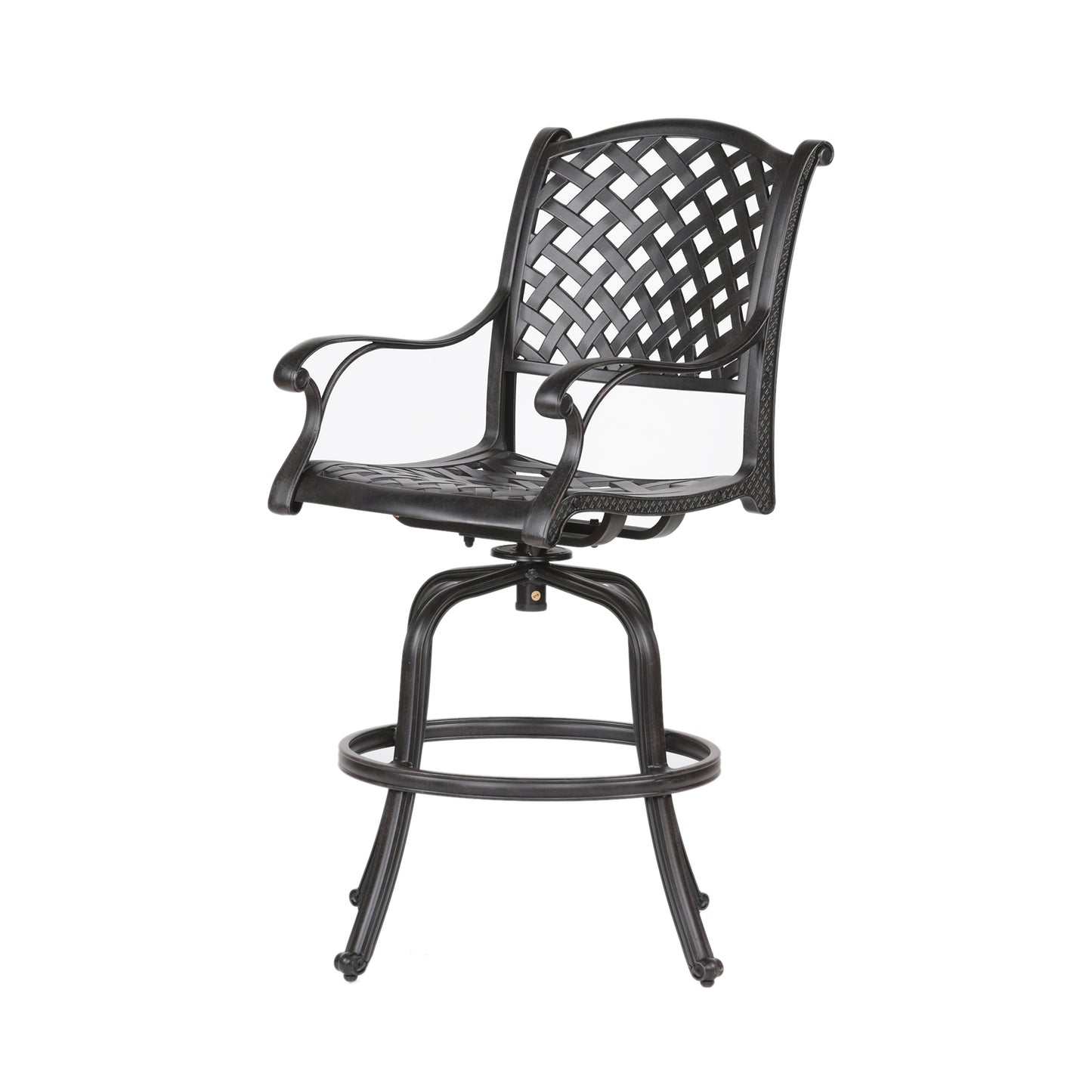 Mico Patio Outdoor Aluminum Bar Stool (Set of 2) - Brown