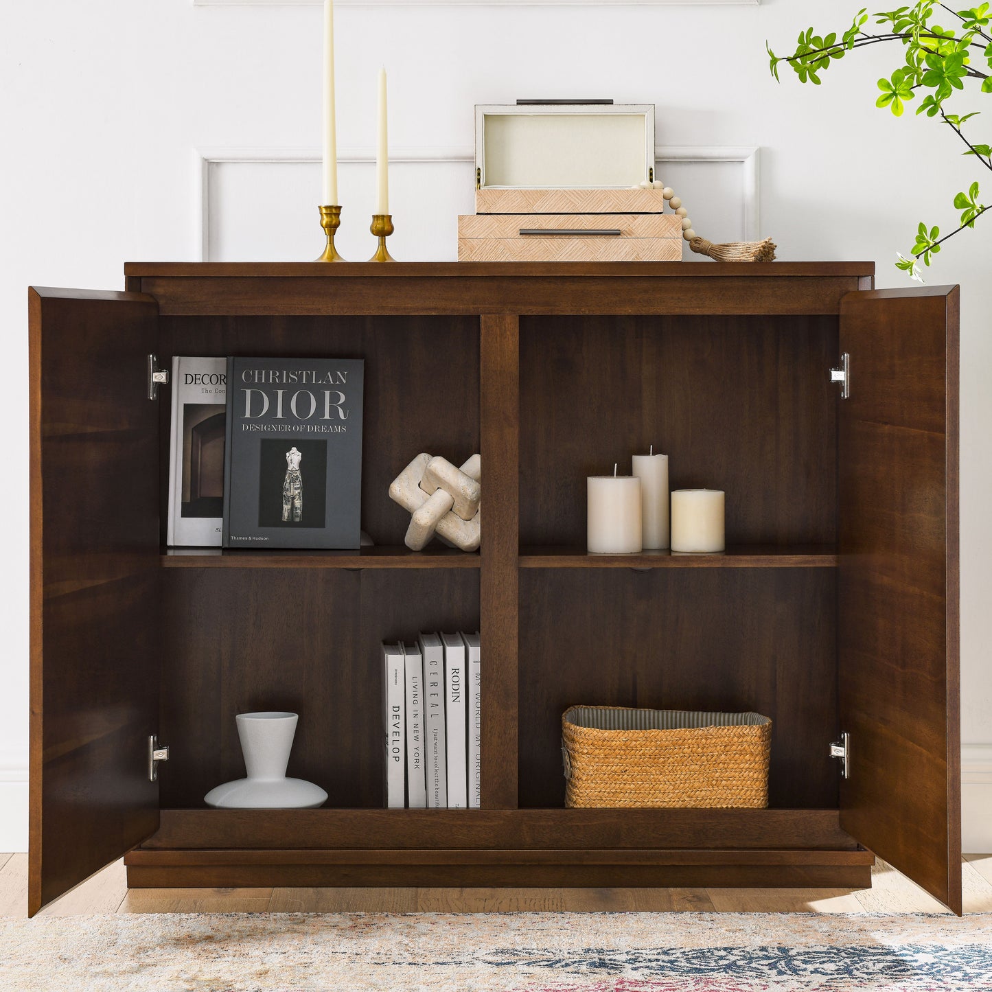 Marion Storage Wooden Cabinet - Walnut