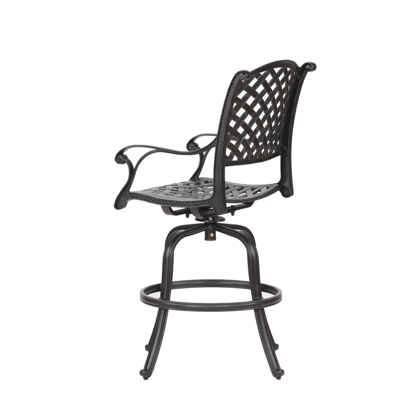 Mico Patio Outdoor Aluminum Bar Stool (Set of 2) - Brown