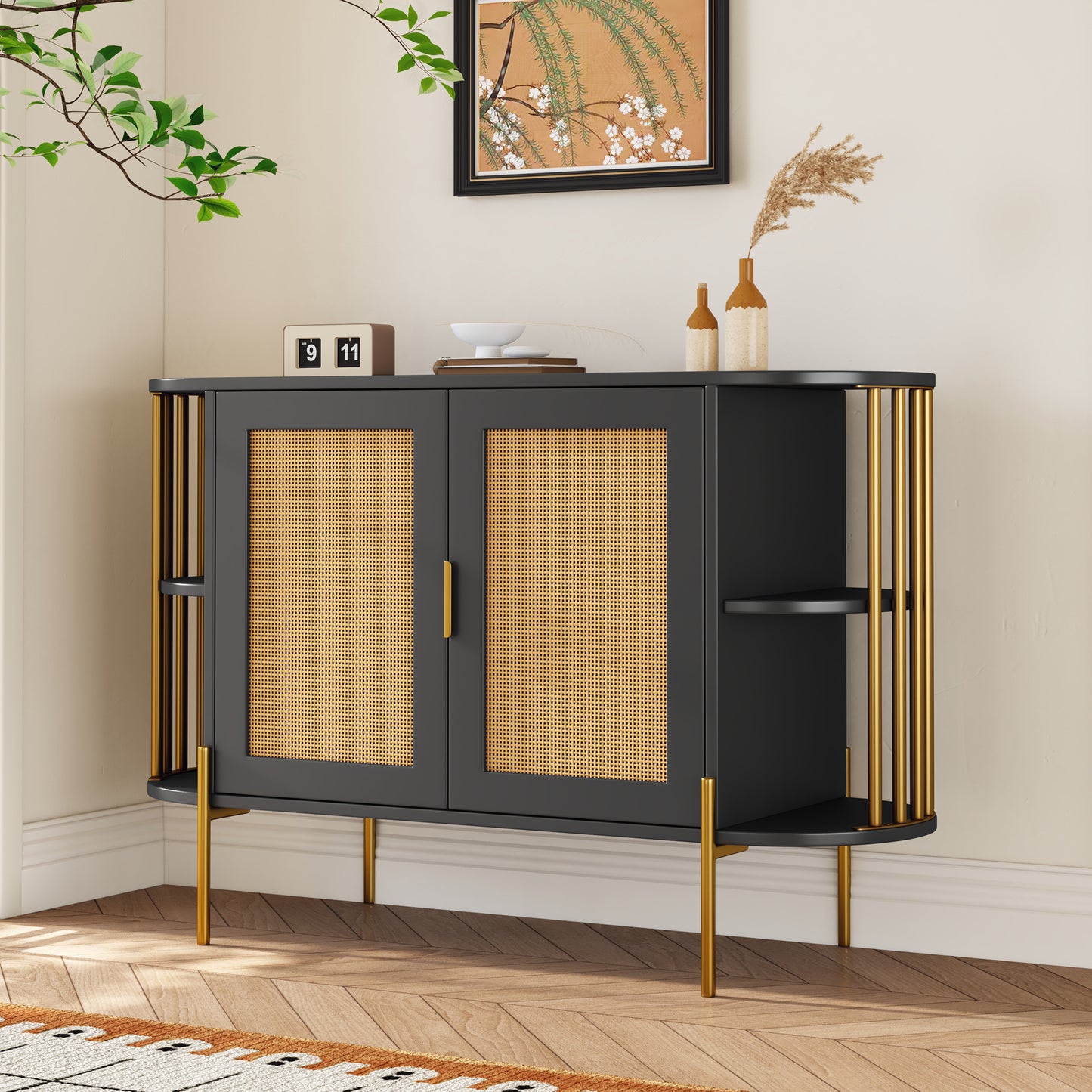 Amari 2- Rattan Door - Black