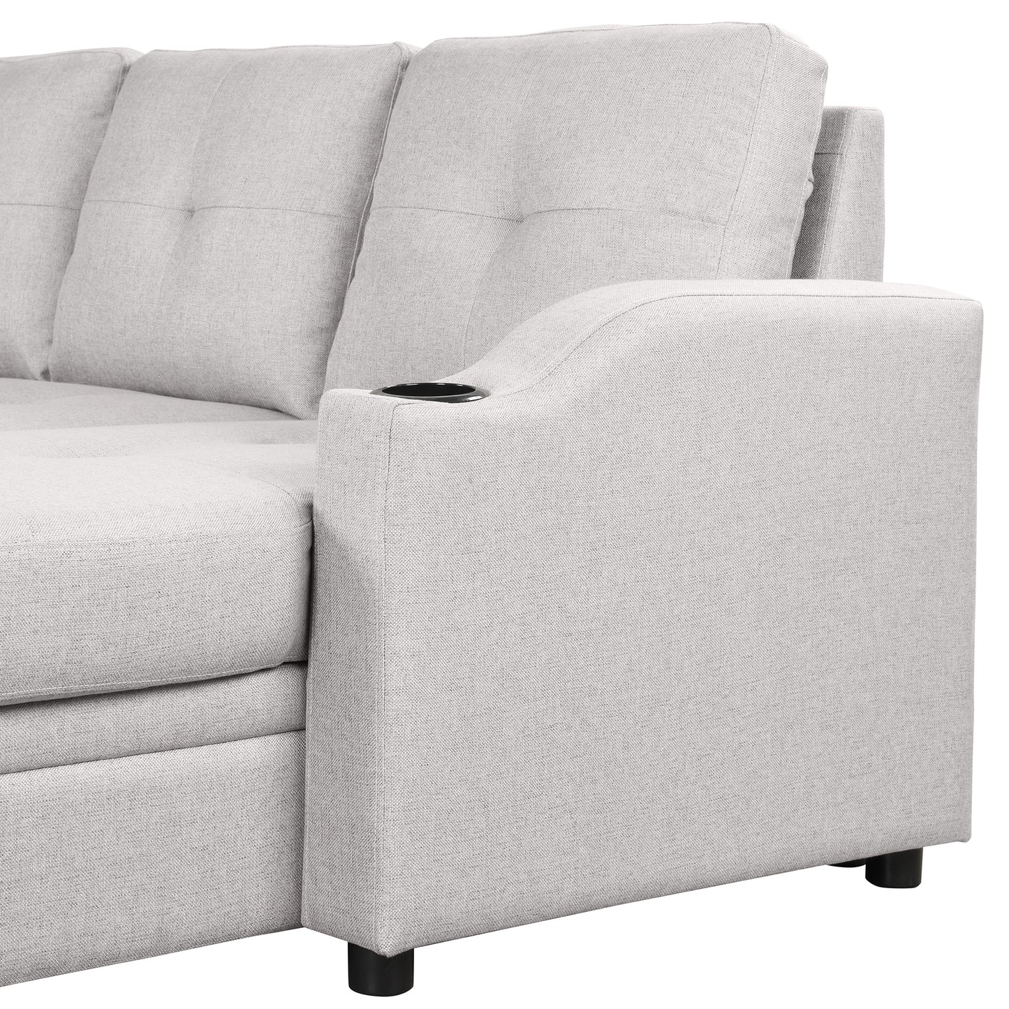 Oris Padded Pull Out Sofa Bed - Gray