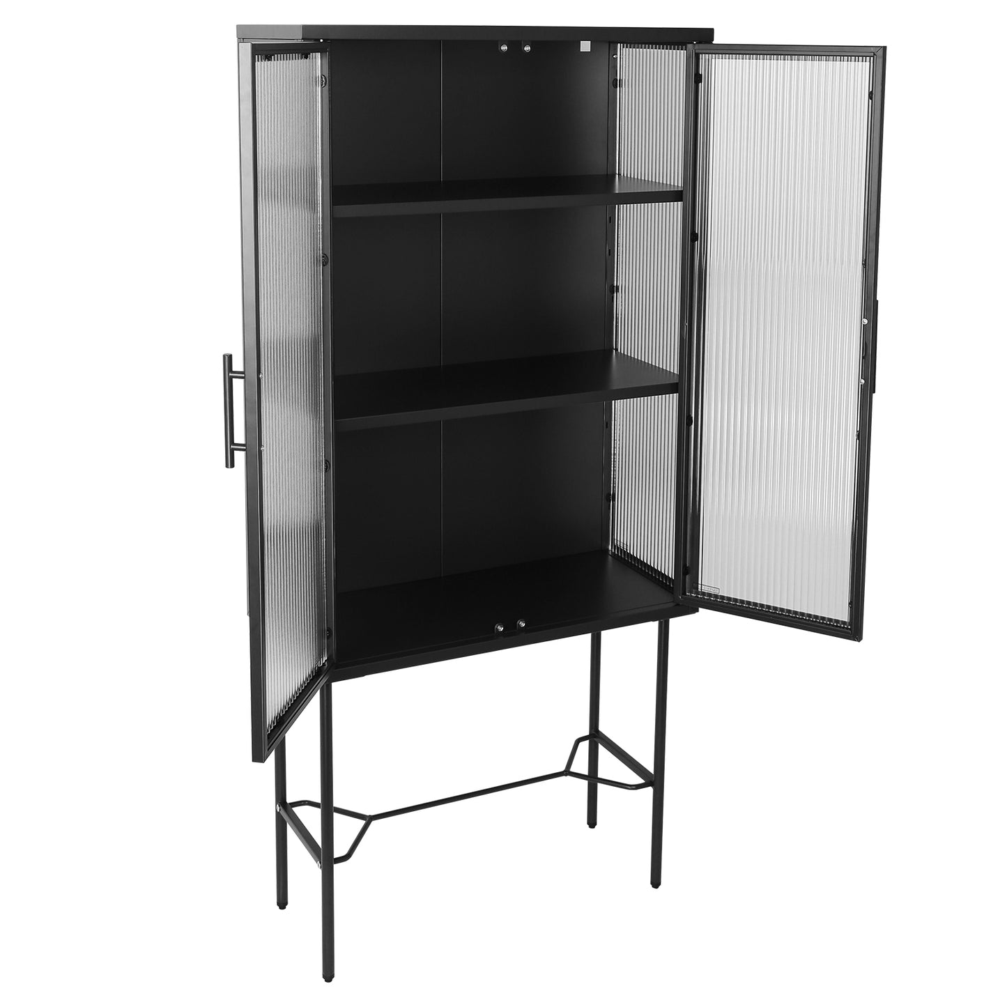 Renoe Tampered Glass Doors Cabinet - Black