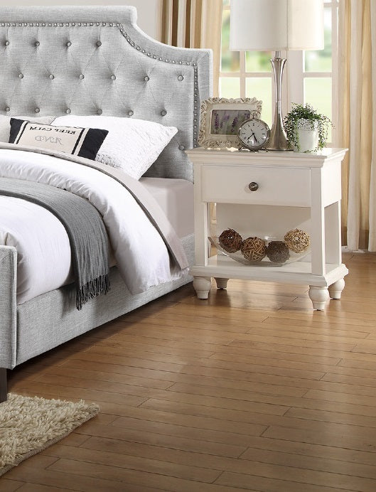 Mido Wooden Nightstand - White