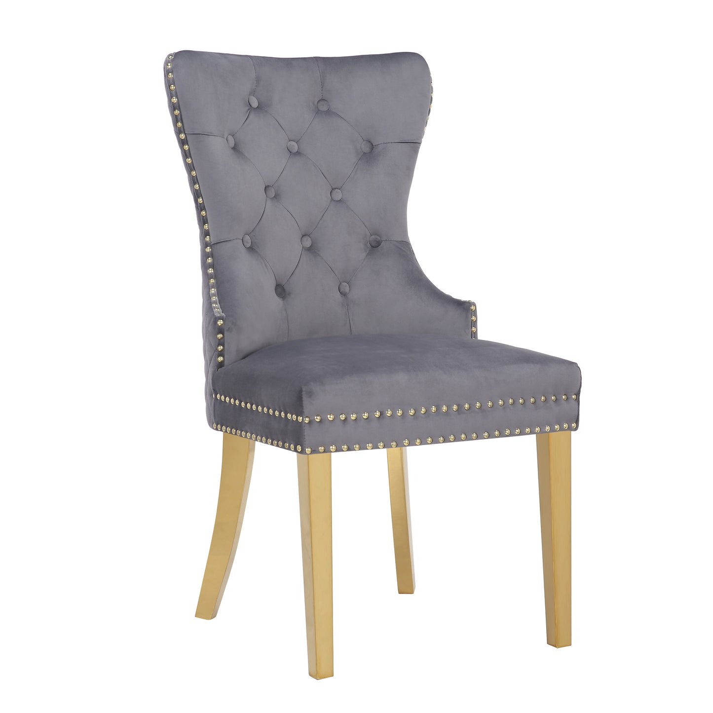 Newton Dining Velvet Chair (Set of 2) - Dark Gray
