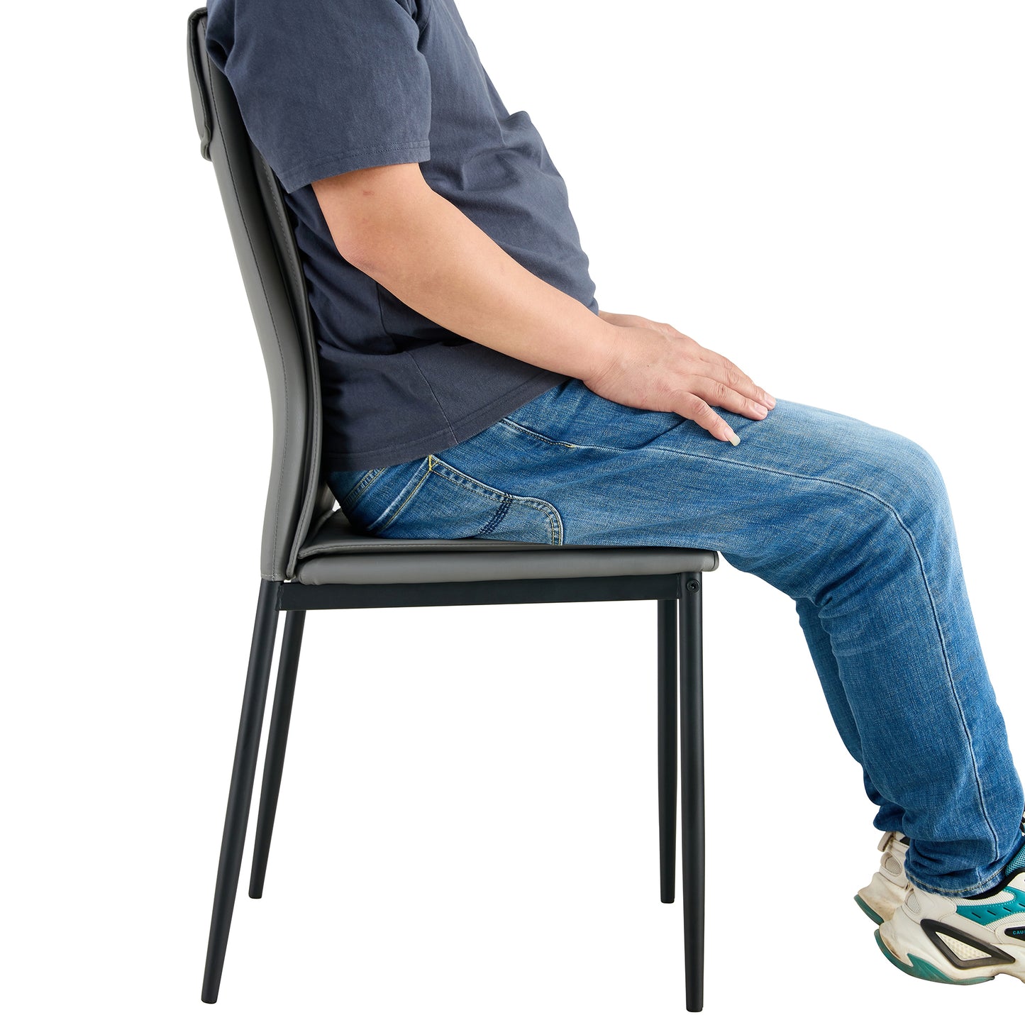 Wester Dining Chairs with Metal Leg (Set of 4) - Gray