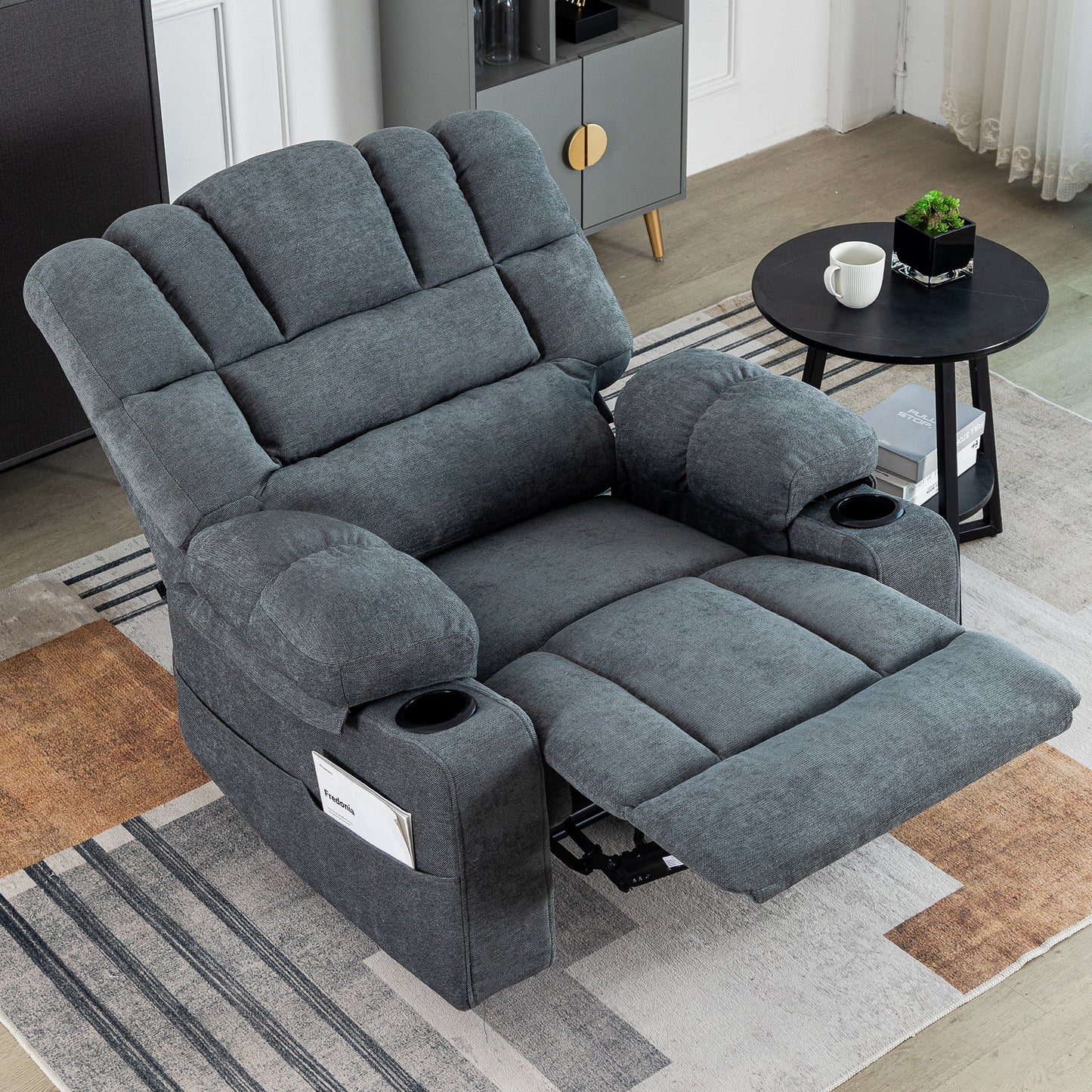 Perkins Power Recliner with Heat and Massage - Gray