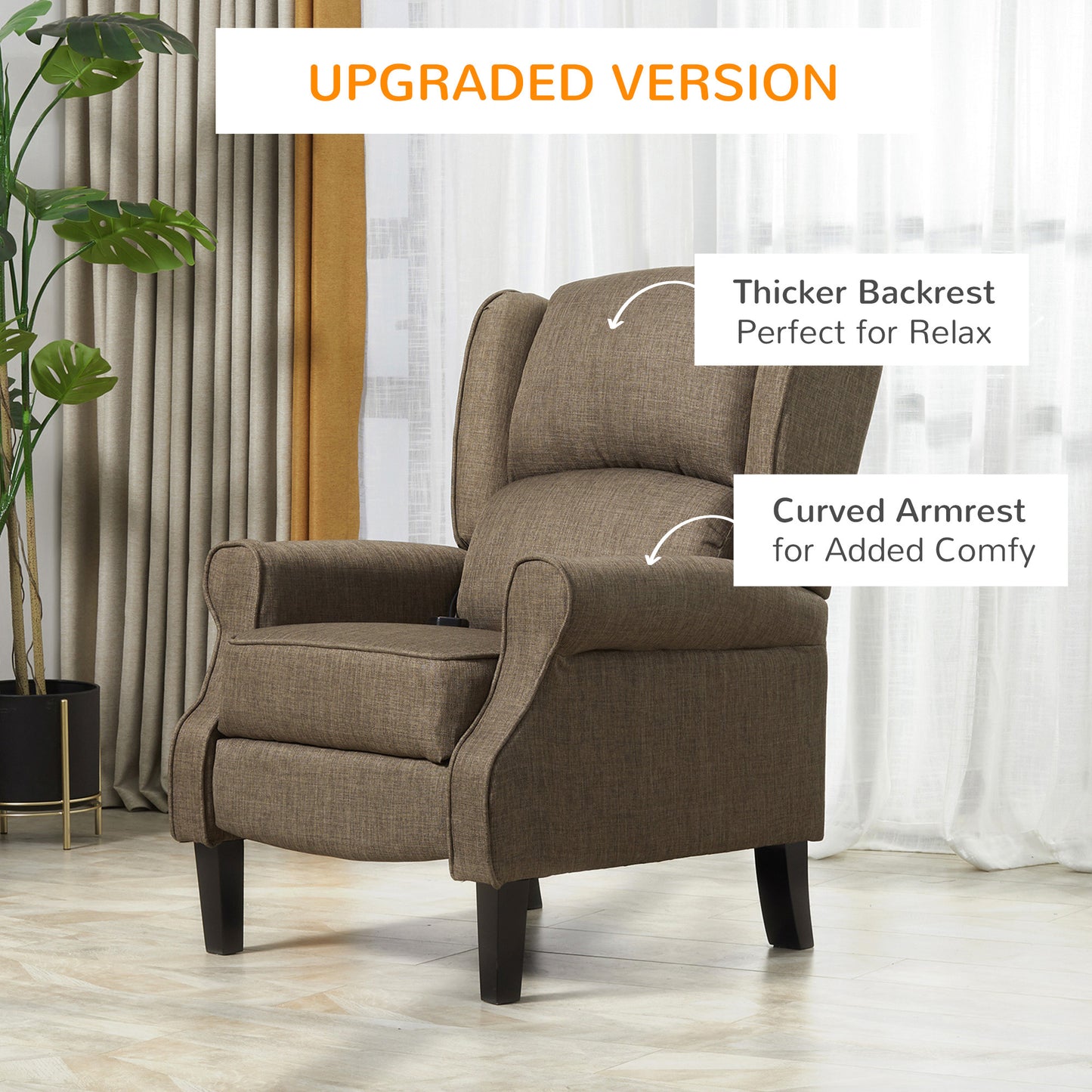 Alanna Massage Recliner Sofa with Heat - Brown