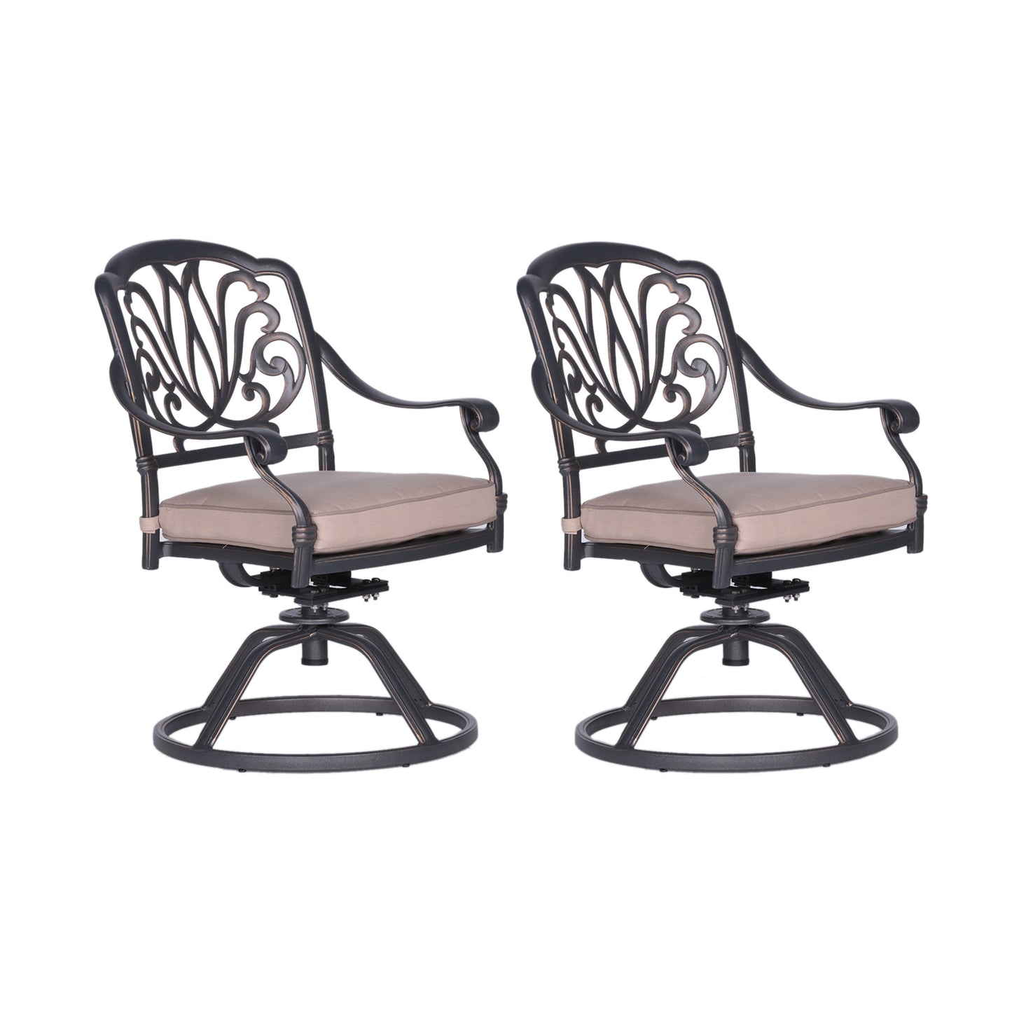 Savanna Patio Outdoor Aluminum Swivel Rocker Chairs (Set of 2) - Desert Sand