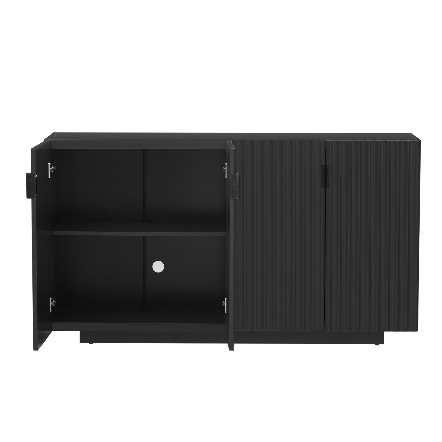 Lyons 4 Wavy Doors Ample Storage Space Sideboar - Black