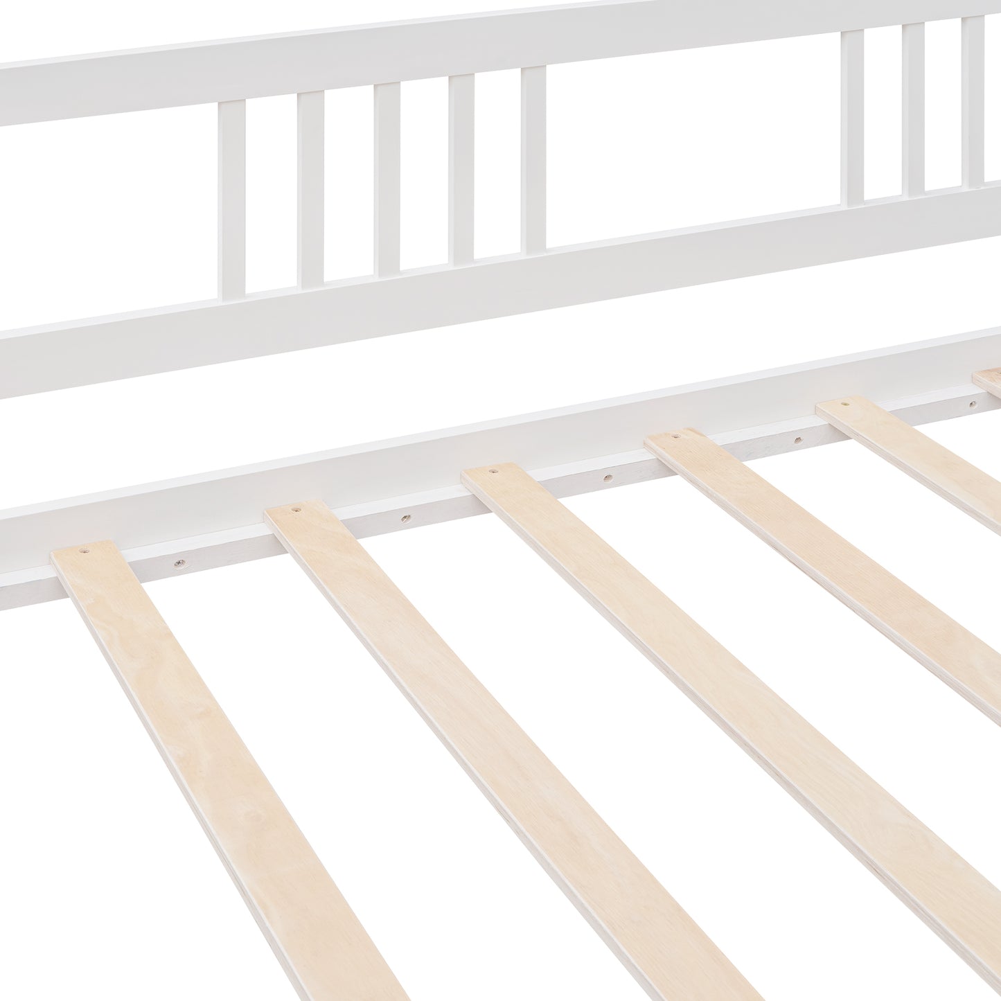 Lex Twin Size Wooden Daybed with Twin Size Trundle - White