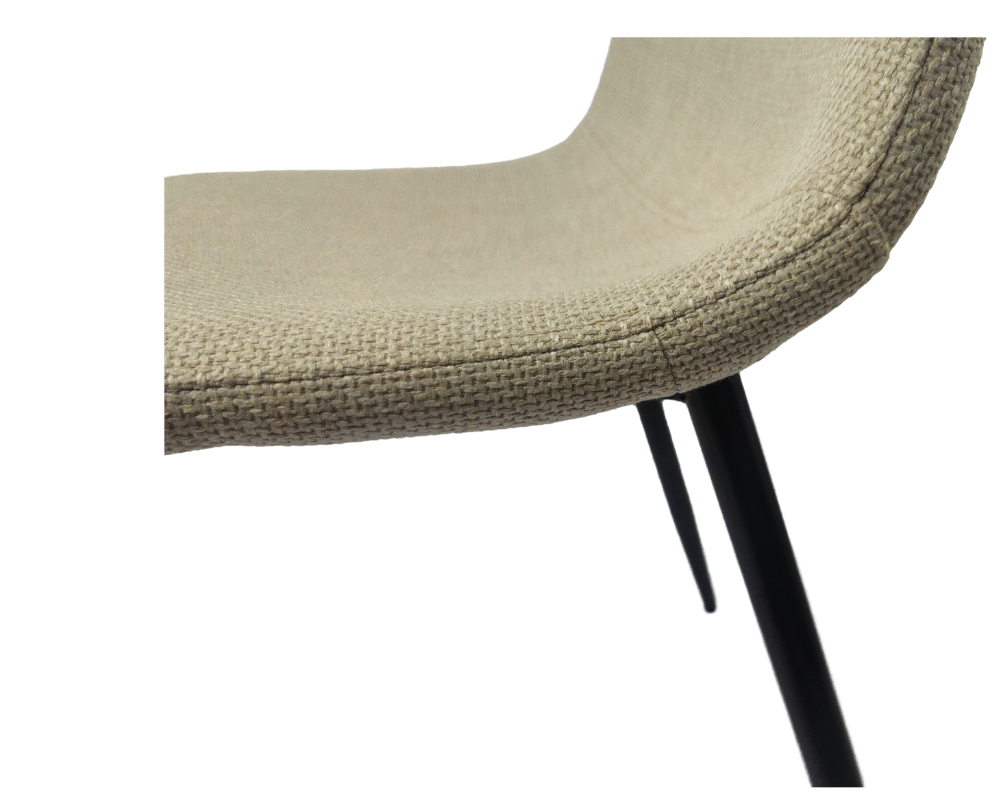 Ona Suedette Dining Chairs with Black Metal Leg (Set of 2) - Beige