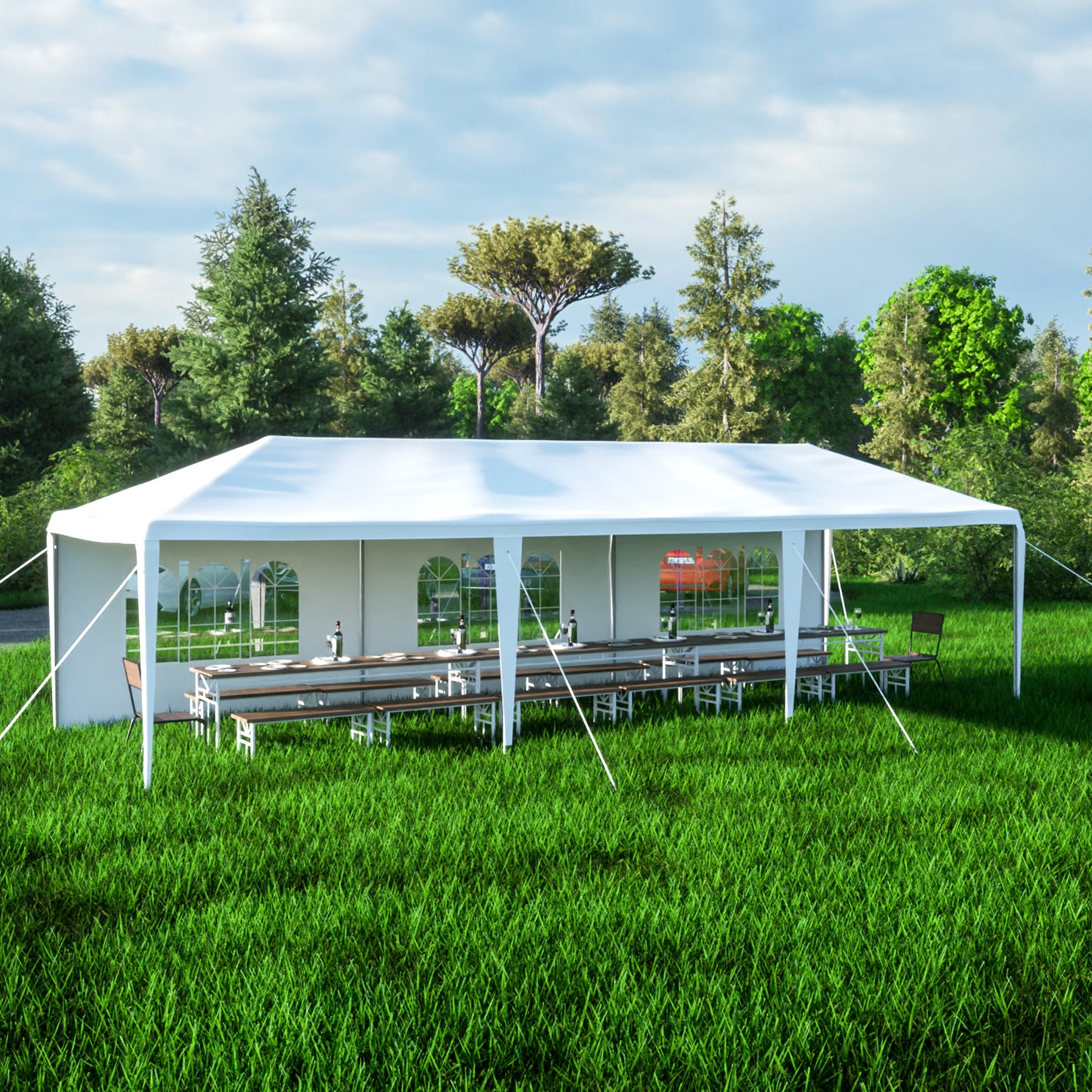 Bryon 10x30 ft Wedding Party Canopy - White