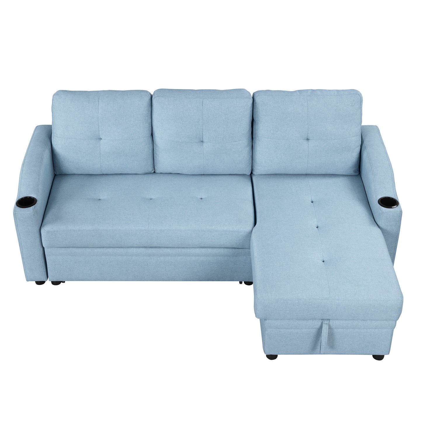 Oris Padded Pull Out Sofa Bed - Blue