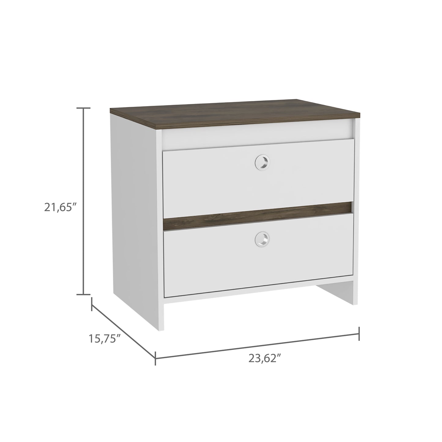 Otom Nightstand - Oak/White