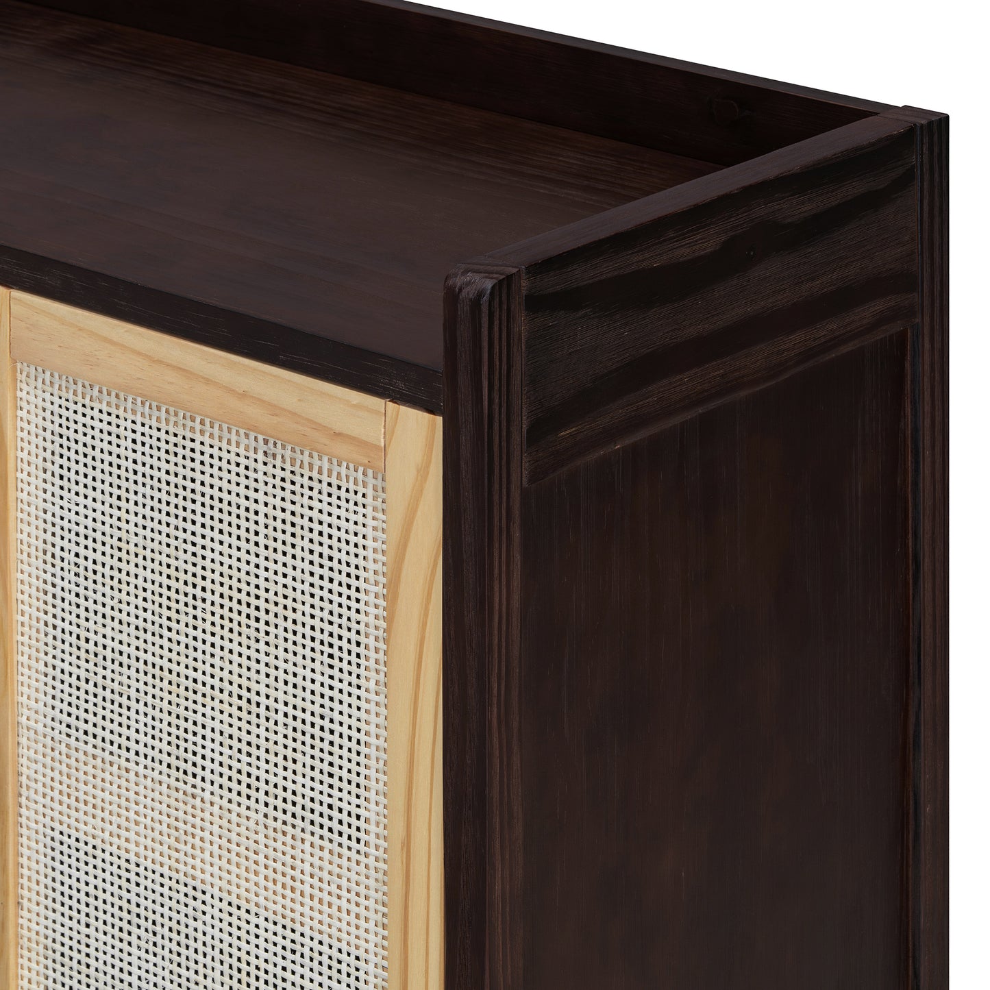 Hana Rattan Doors Sideboard Buffet - Walnut