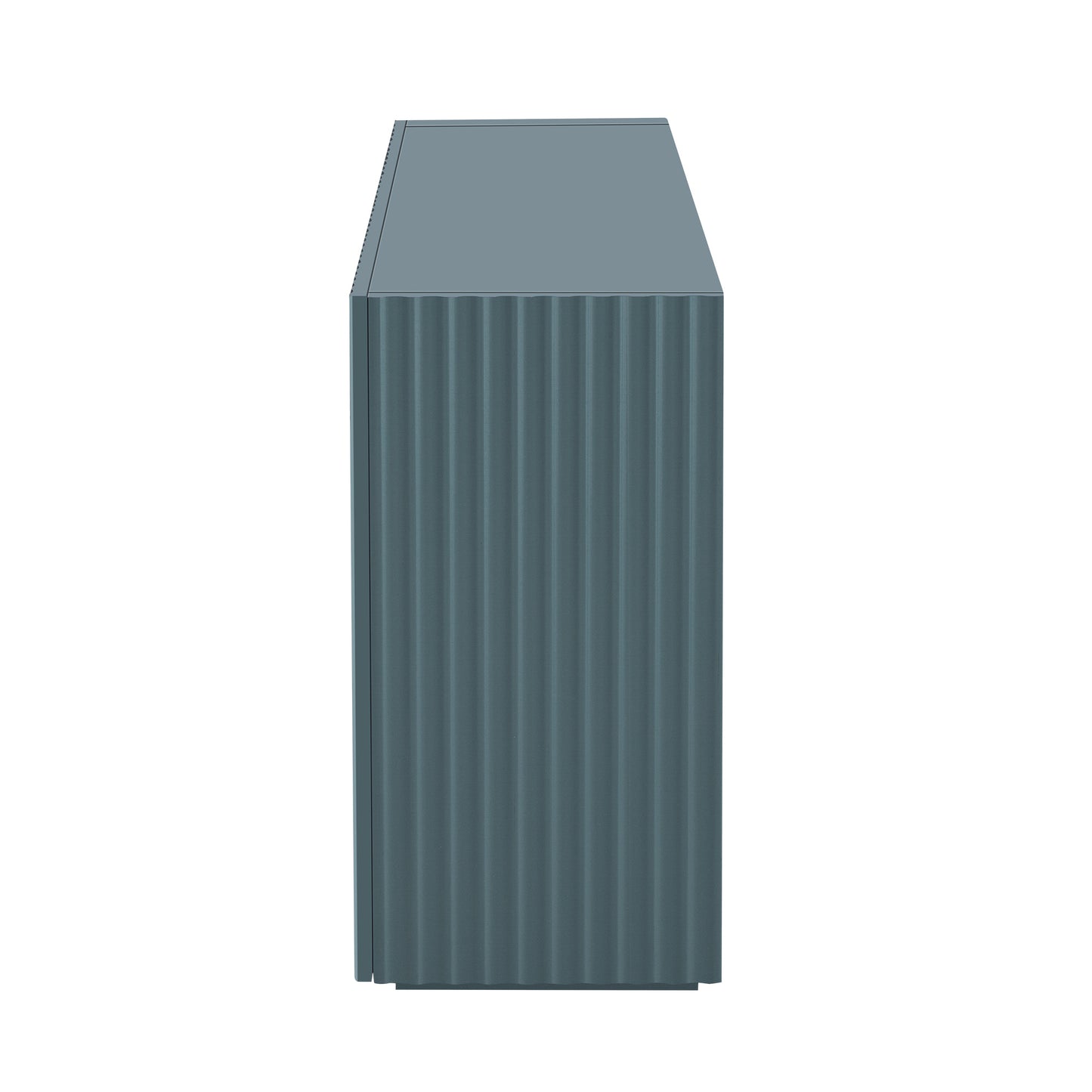 Lyons 4 Wavy Doors Ample Storage Space Sideboar - Teal