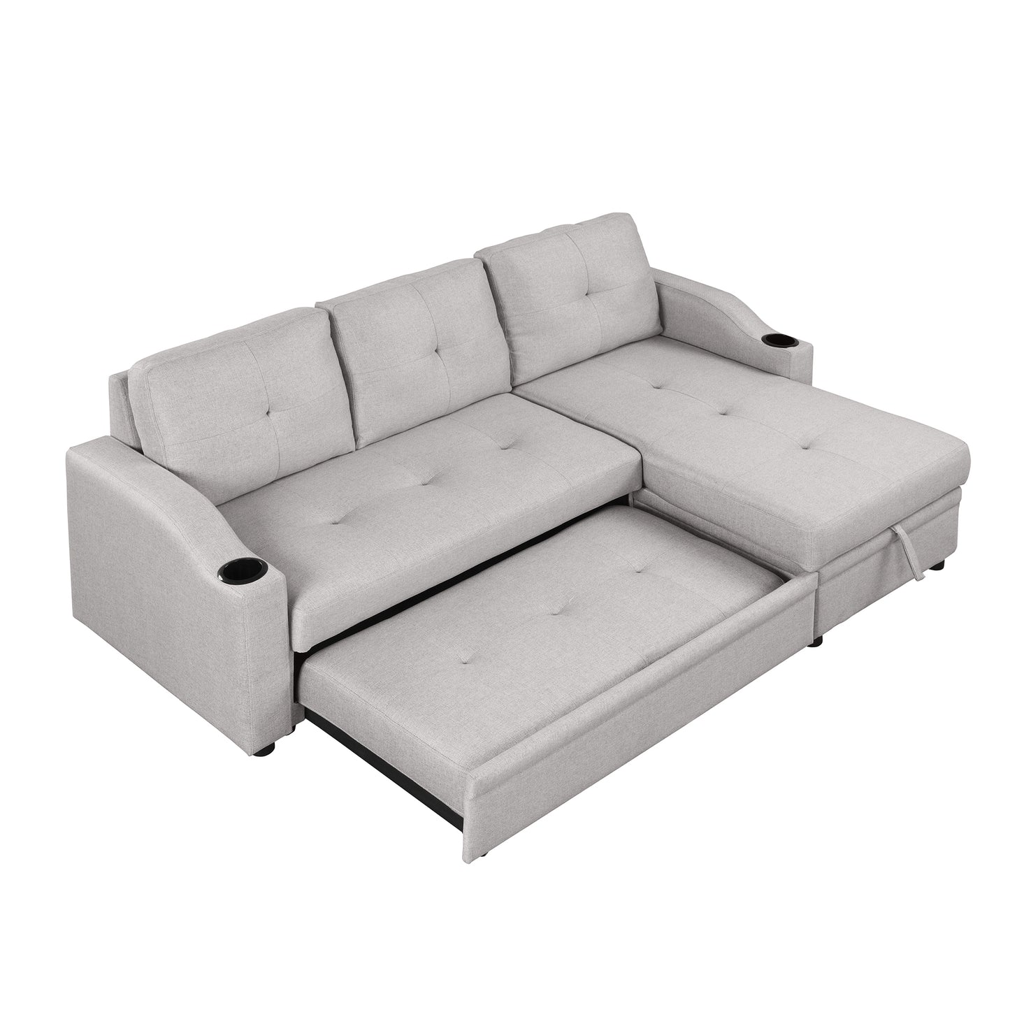 Oris Padded Pull Out Sofa Bed - Gray