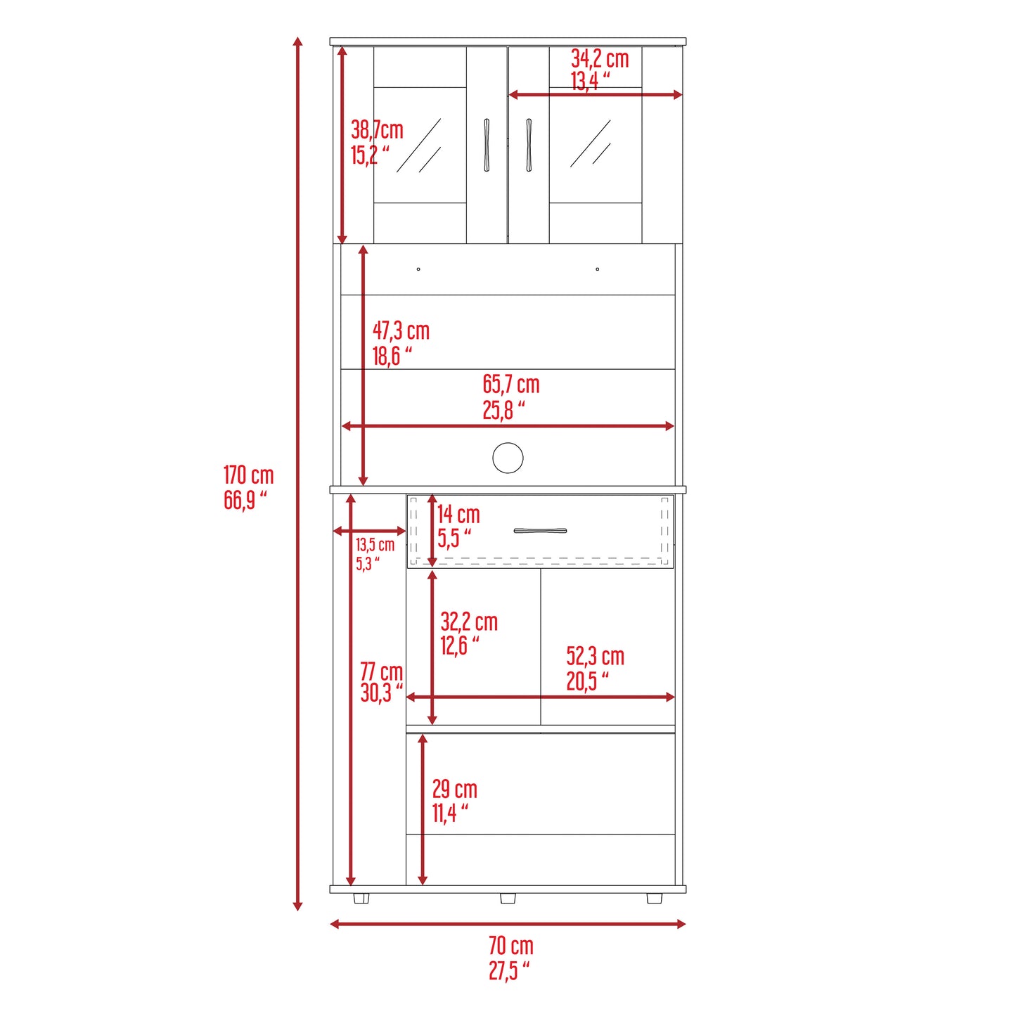 Hopkins 1-Drawer 3-Shelf Pantry Cabinet - White