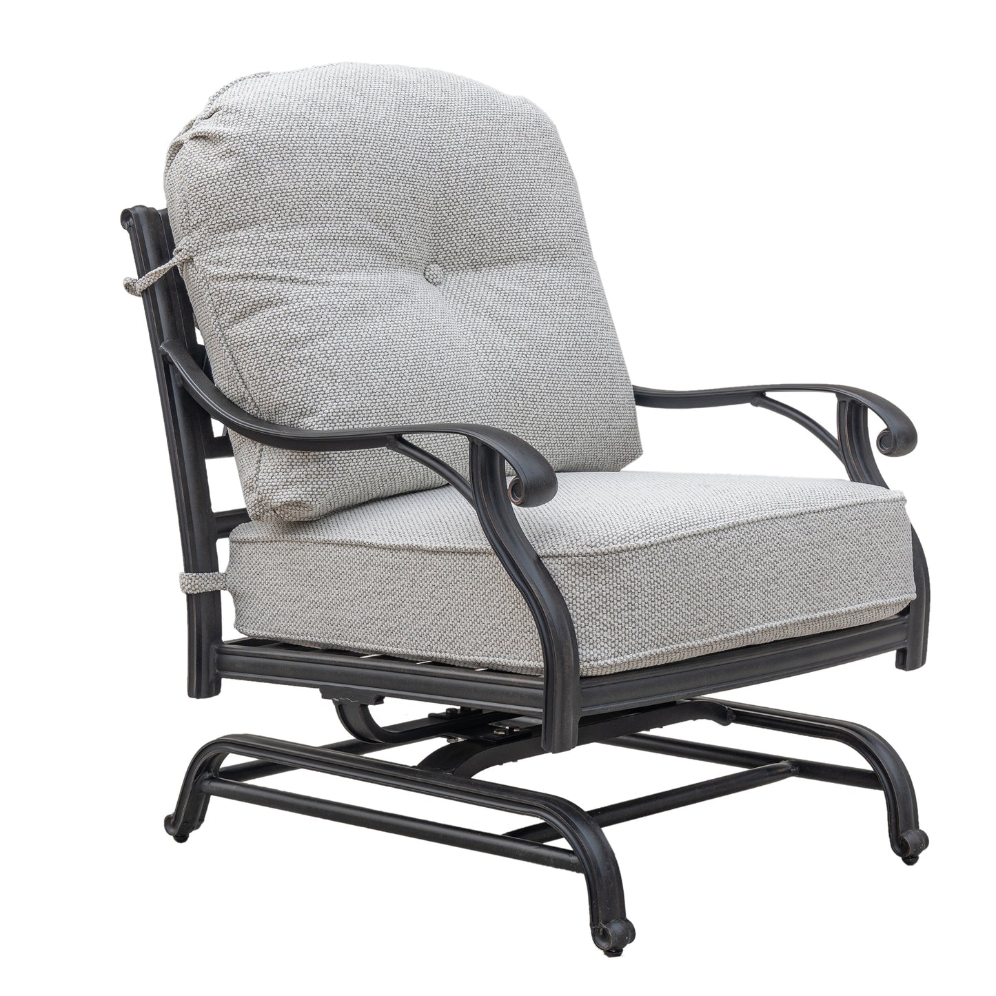 Salina Outdoor Patio Aluminum Motion Club Chairs (Set of 2) - Sandstorm