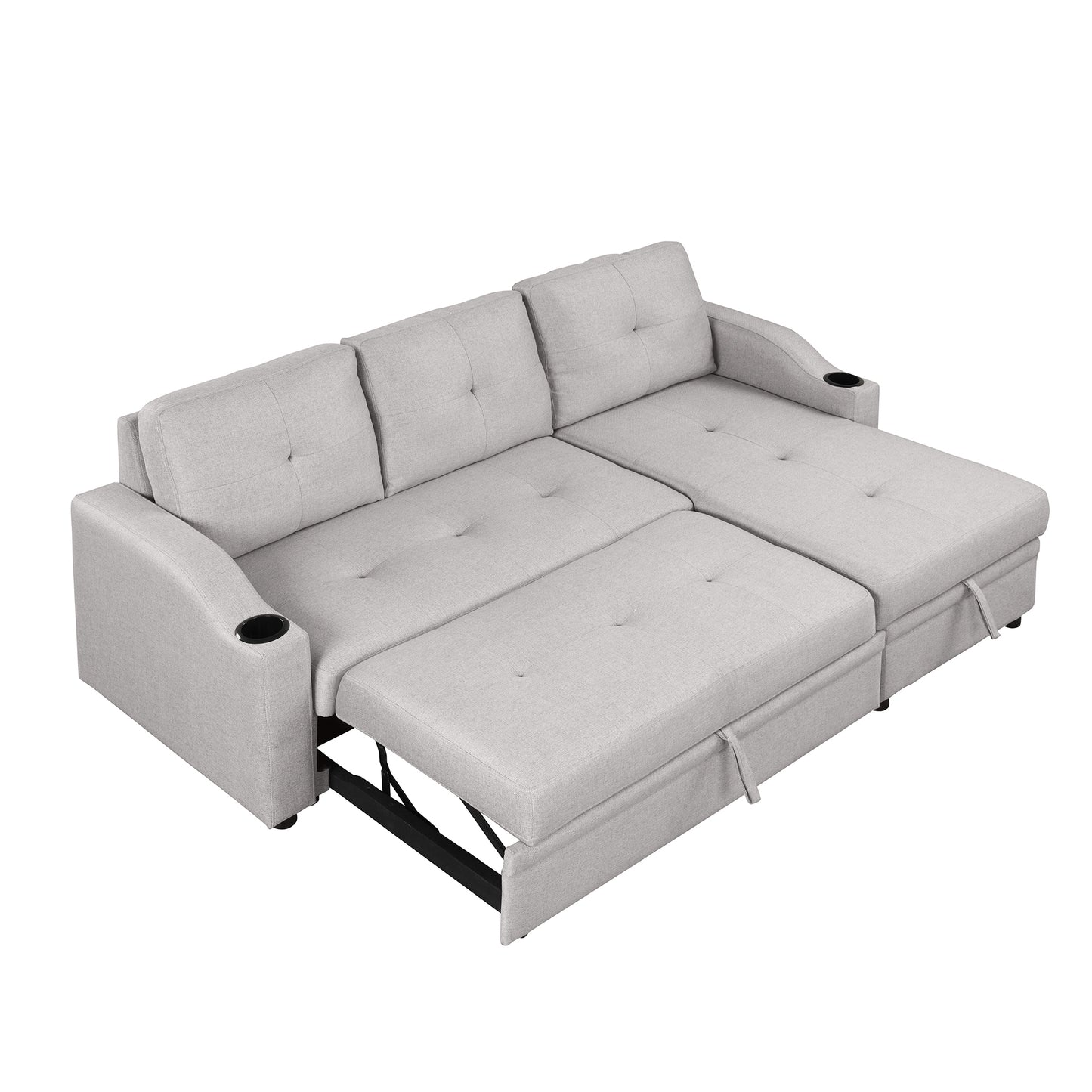 Oris Padded Pull Out Sofa Bed - Gray