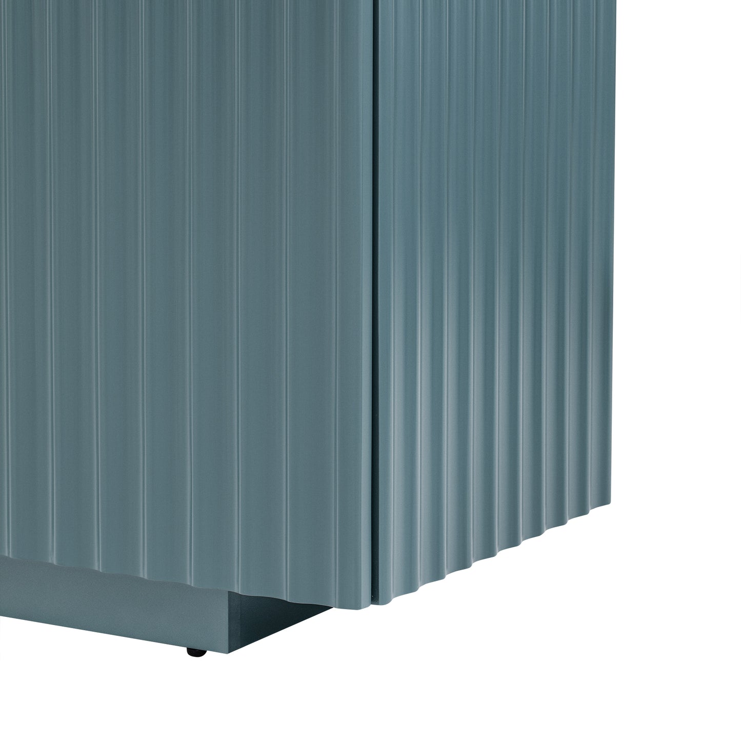 Lyons 4 Wavy Doors Ample Storage Space Sideboar - Teal