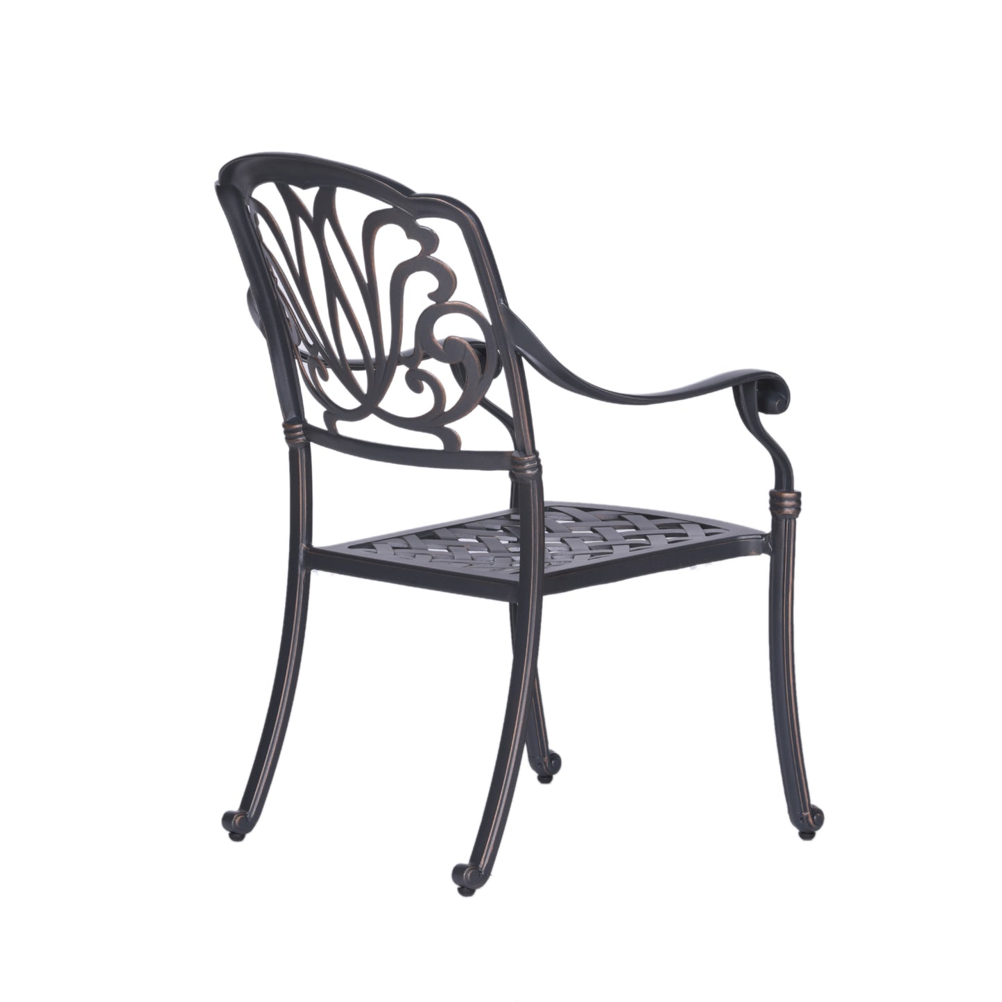 Savanna Patio Outdoor Aluminum Dining Armchair (Set of 2) - Navy Blue