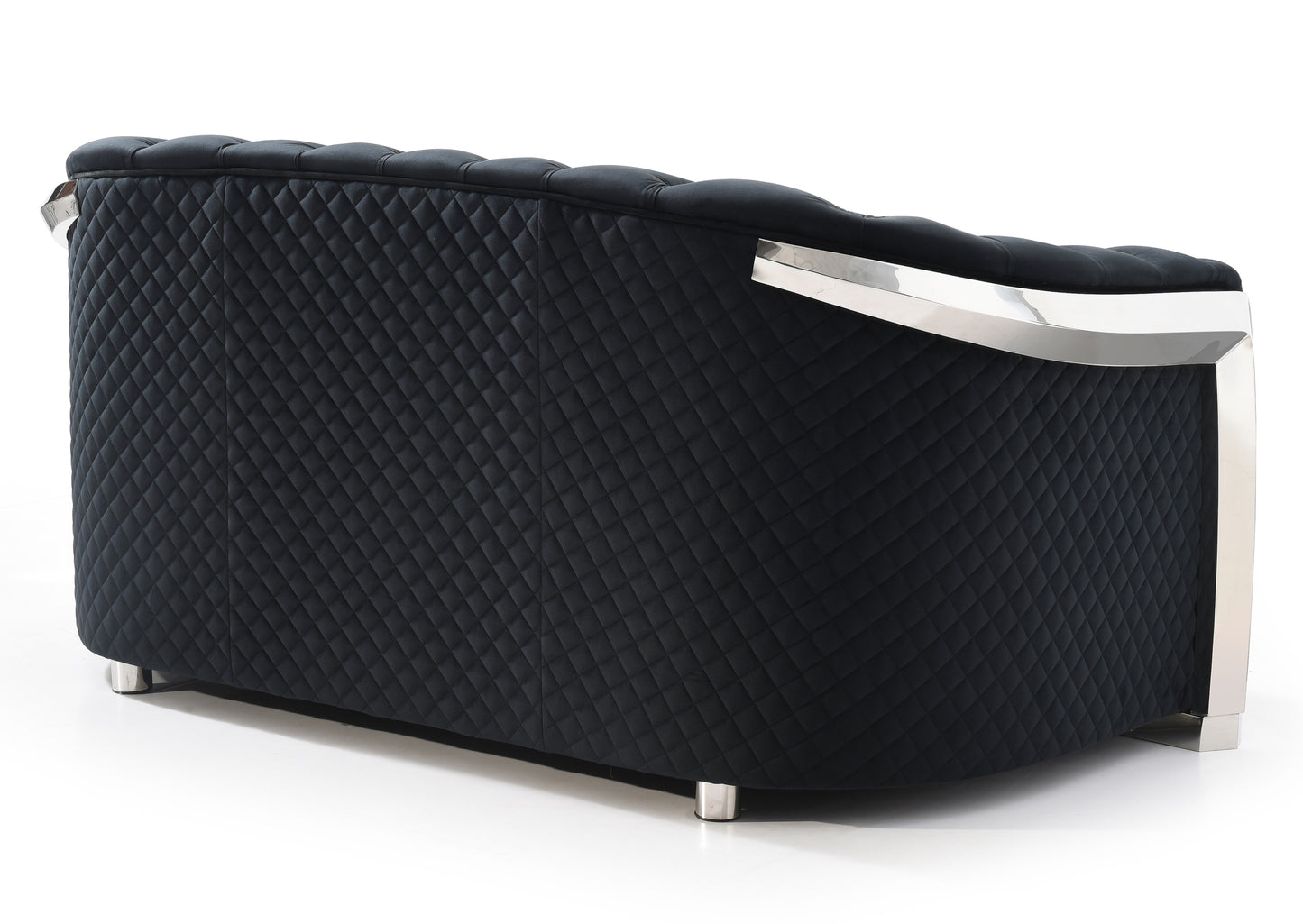 Zamora Chic Flared Arm Loveseat - Black
