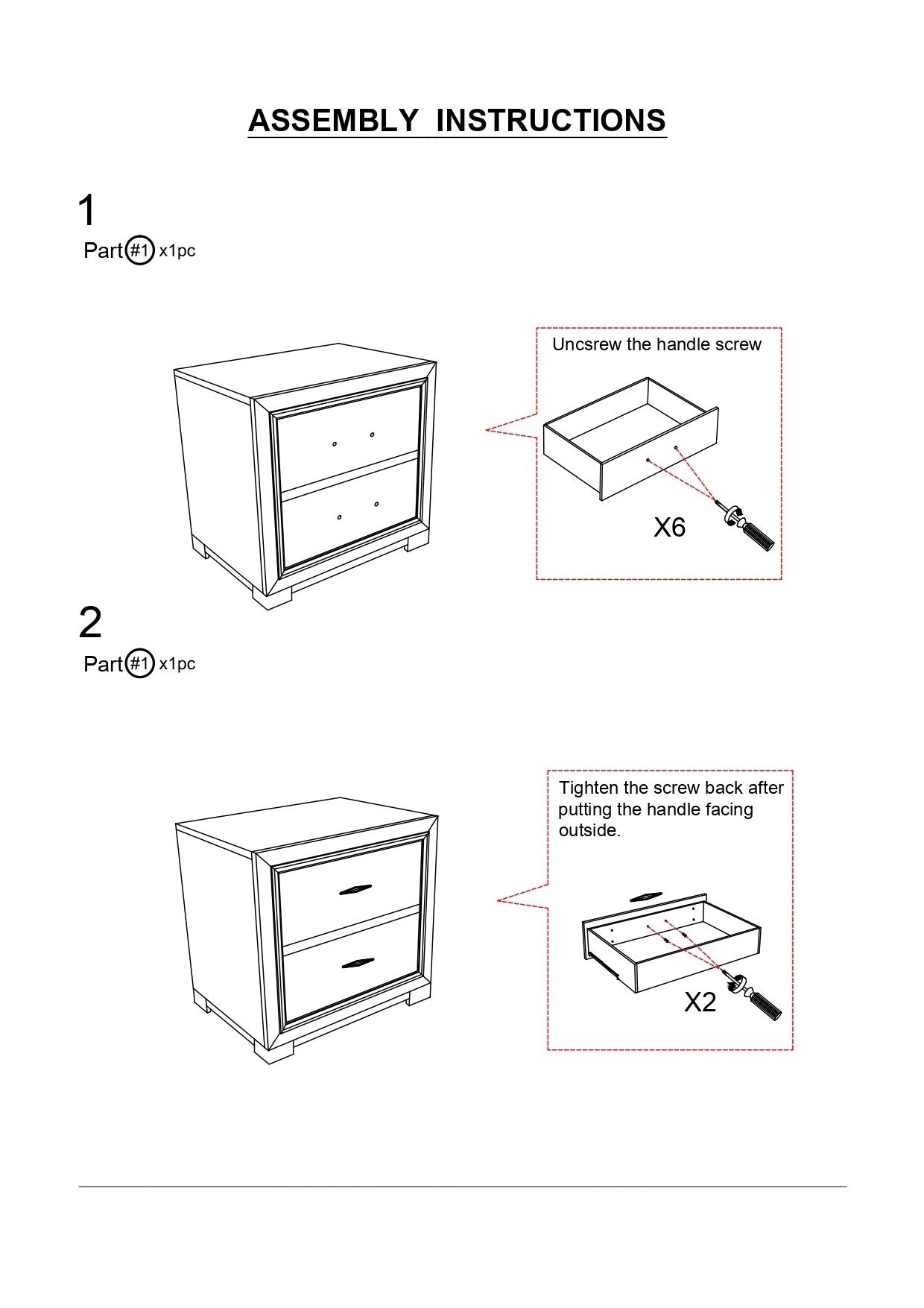 Josh Solid Wood Nightstand - Gray