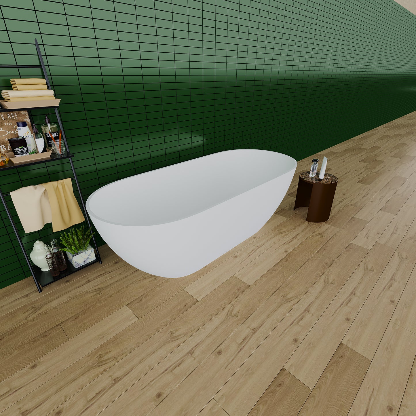 Era 69" Solid Surface Freestanding Bathtub - White