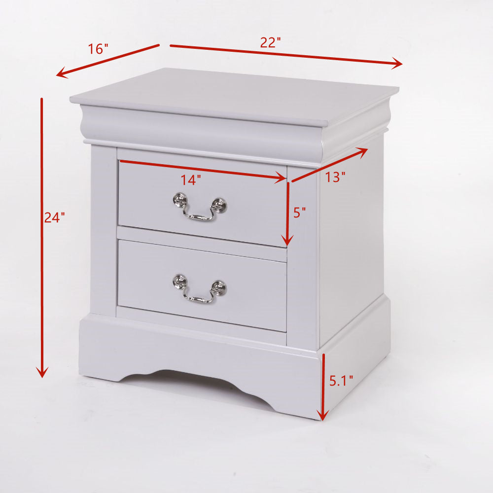 Louis Philippe III Nightstand - White 2