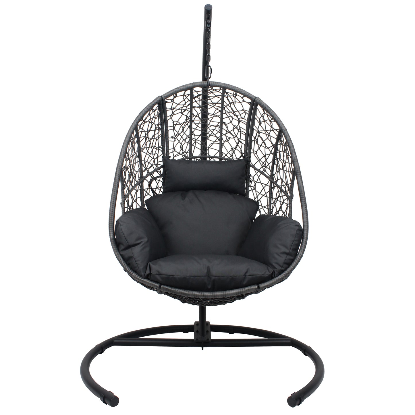 Beebe Wicker Swing Chair With Stand - Gray