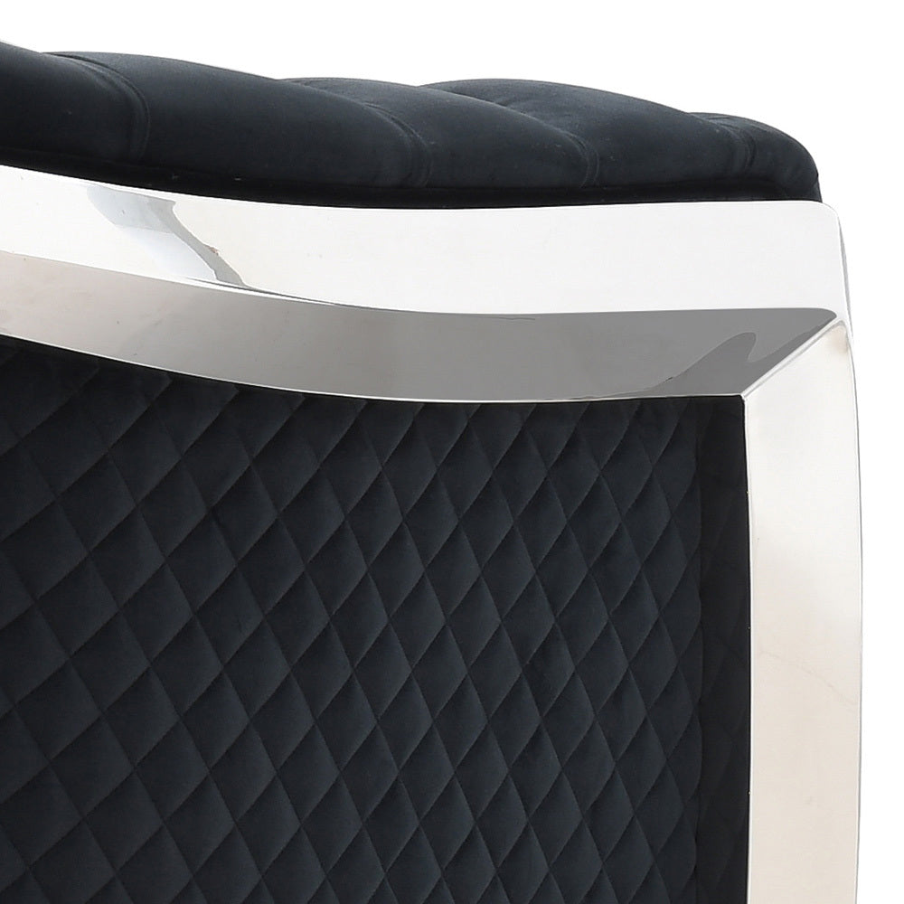 Zamora Chic Flared Arm Loveseat - Black