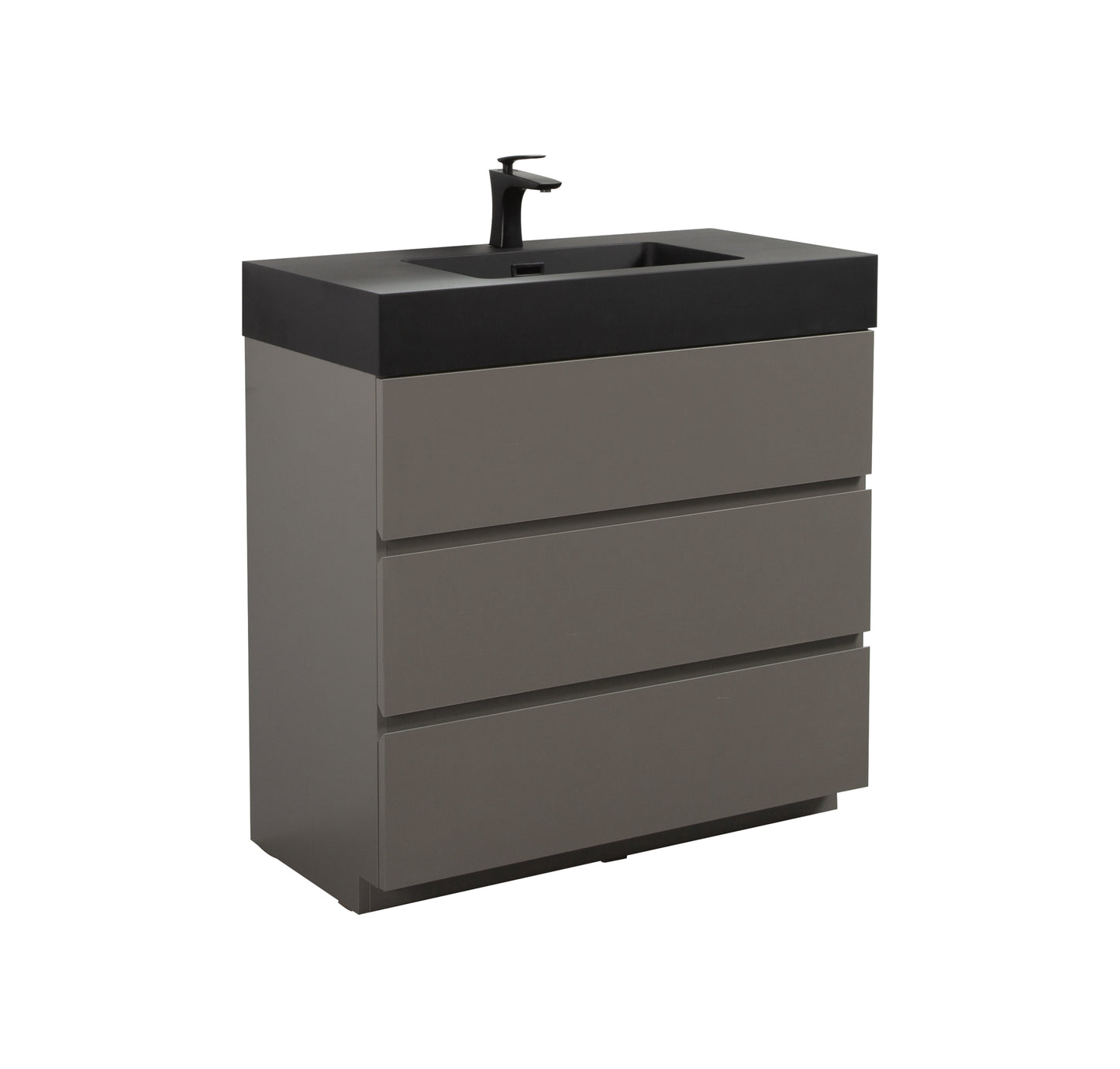 Kito 36" Bathroom Vanity with Sink without Drain and Faucet - Gray