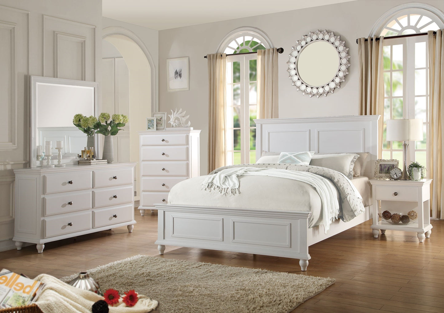 Mido Wooden Nightstand - White