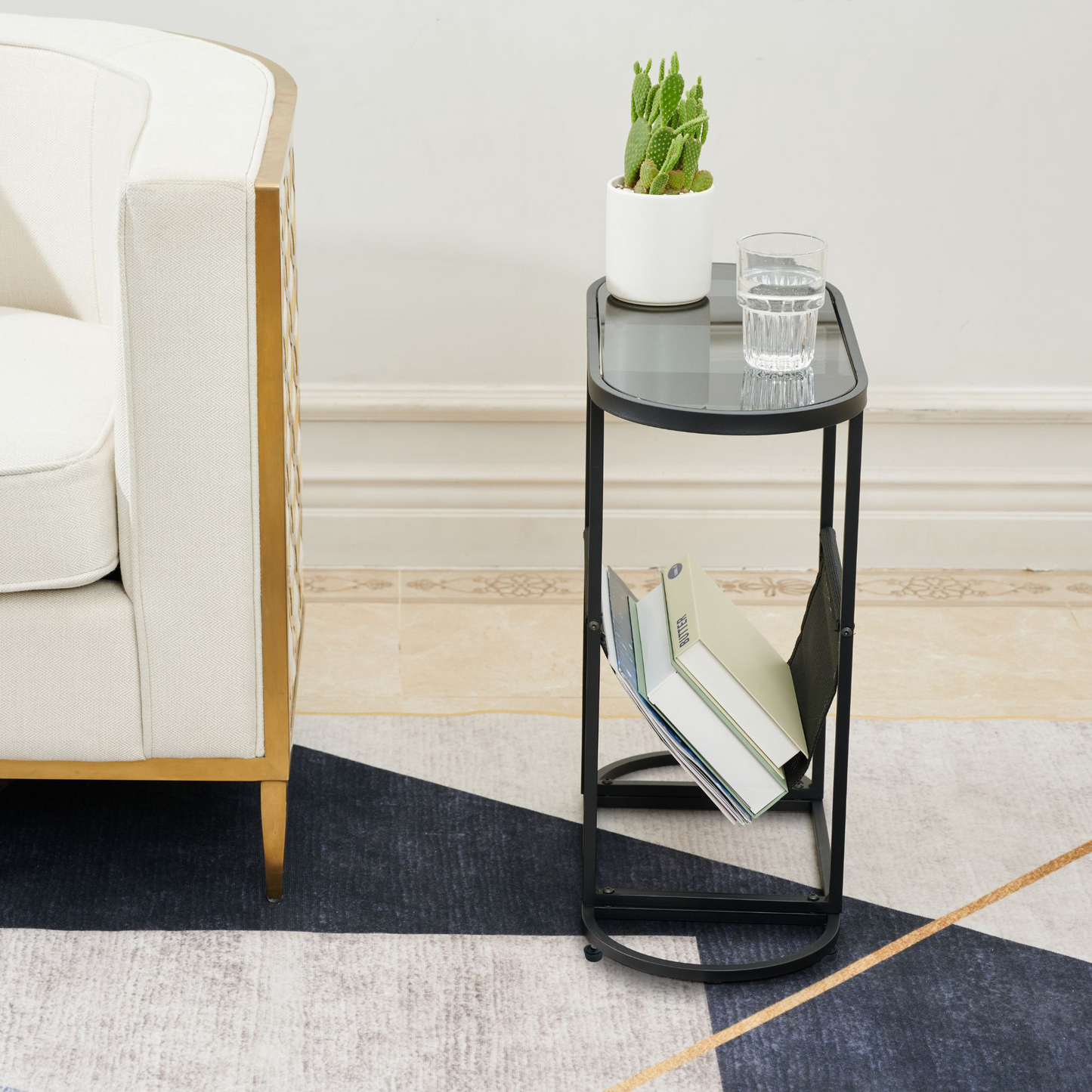 Duet Acacia Oval Small Side Tables (Set of 2) - Black