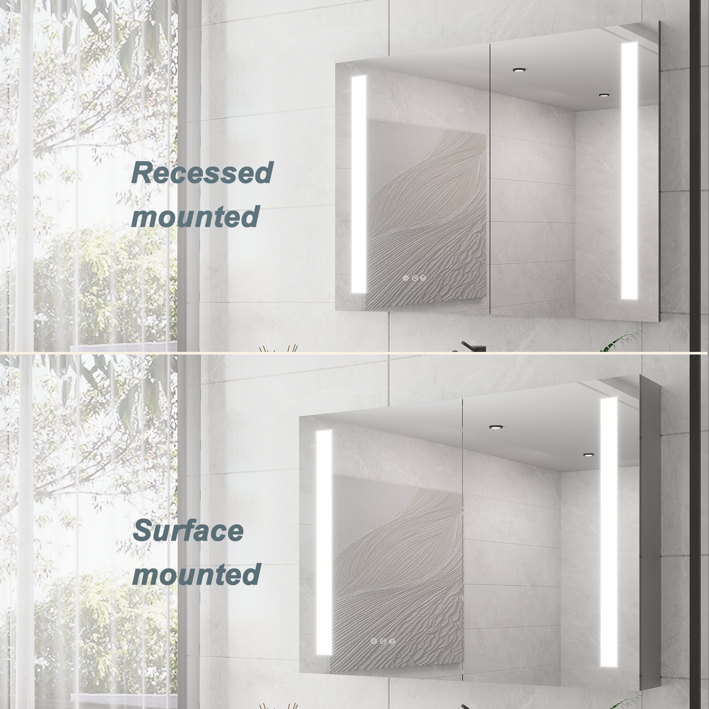 Nook Medicine Cabinet with LED Vanity Mirror