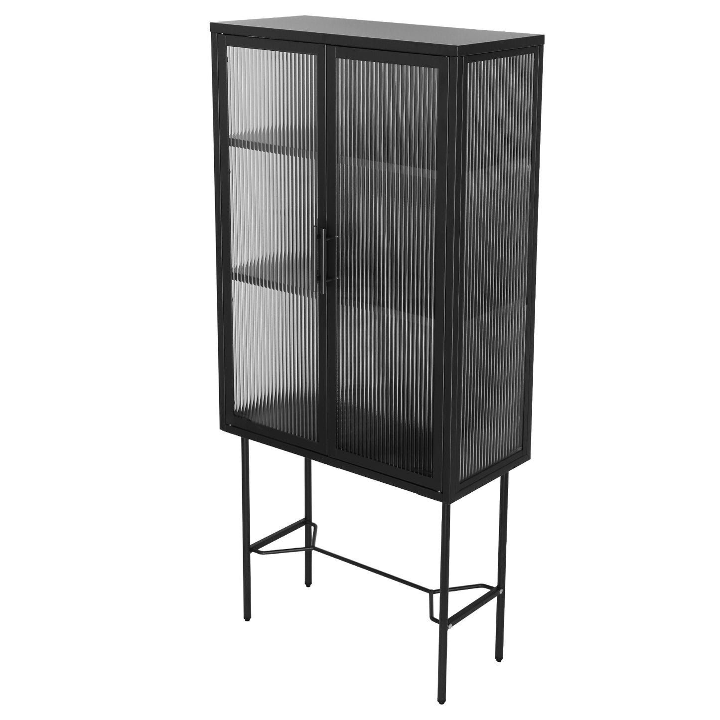 Renoe Tampered Glass Doors Cabinet - Black
